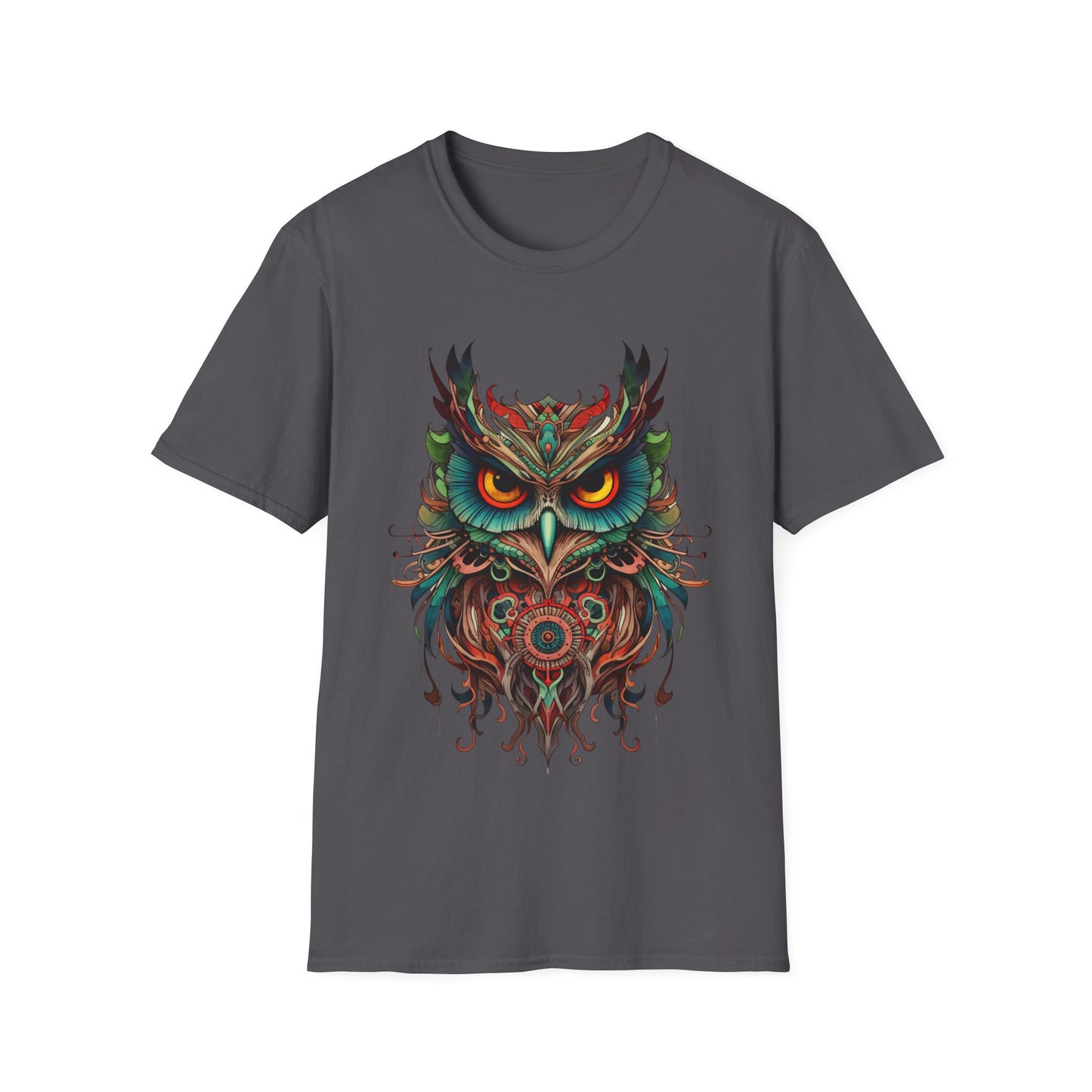 Jeweled Tone Owl, Owl Shirt, Barn Steampunk Owl Unisex Tee Shirt, T-Shirt Softstyle T-Shirt Tee Teeshirt