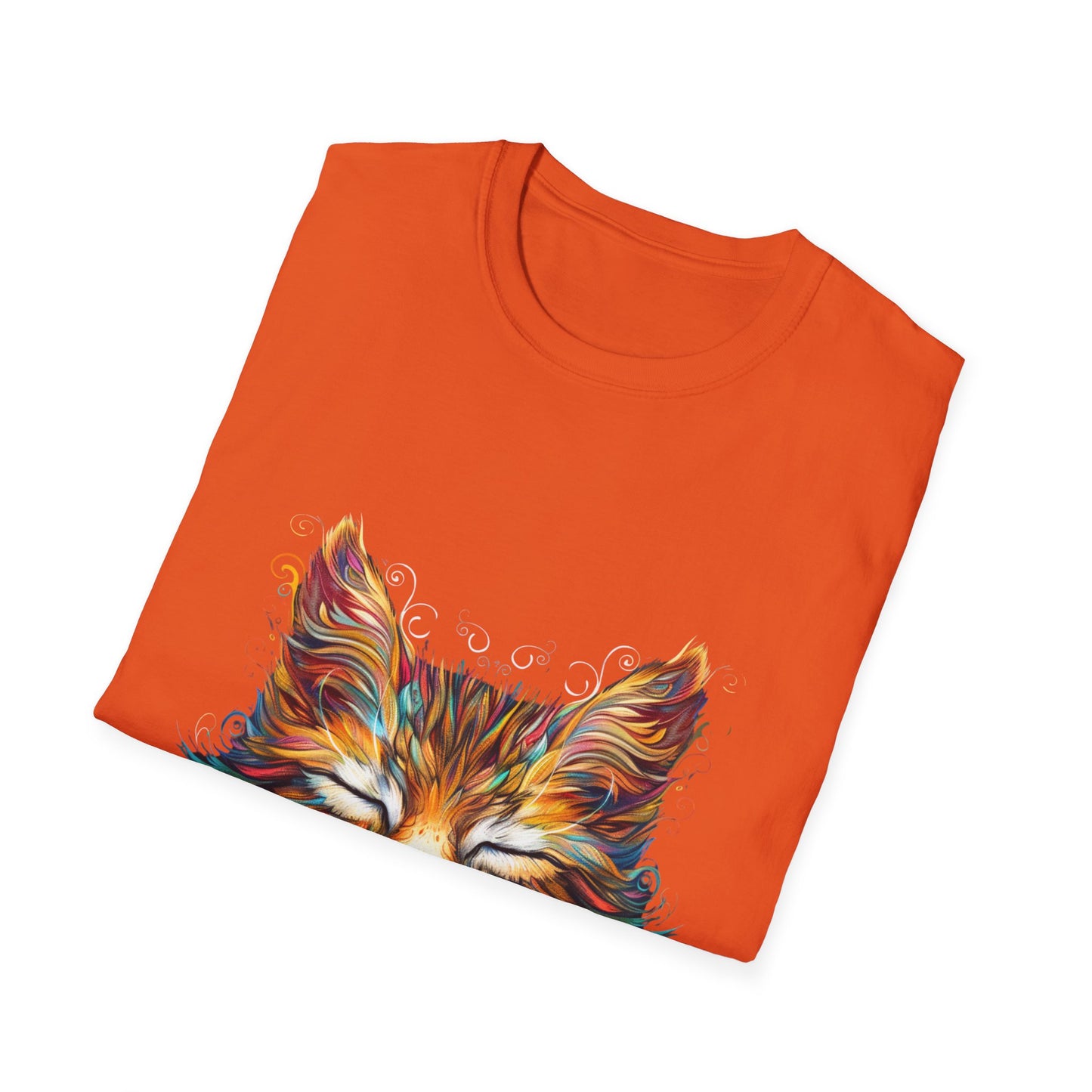 Chill Vibe Meditating Cat Shirt, Cat Lover's Graphic Tee Graphic Unisex T- Shirt, T-Shirt Cat Lovers Gift Softstyle T-Shirt Tee Teeshirt Stylized Cat