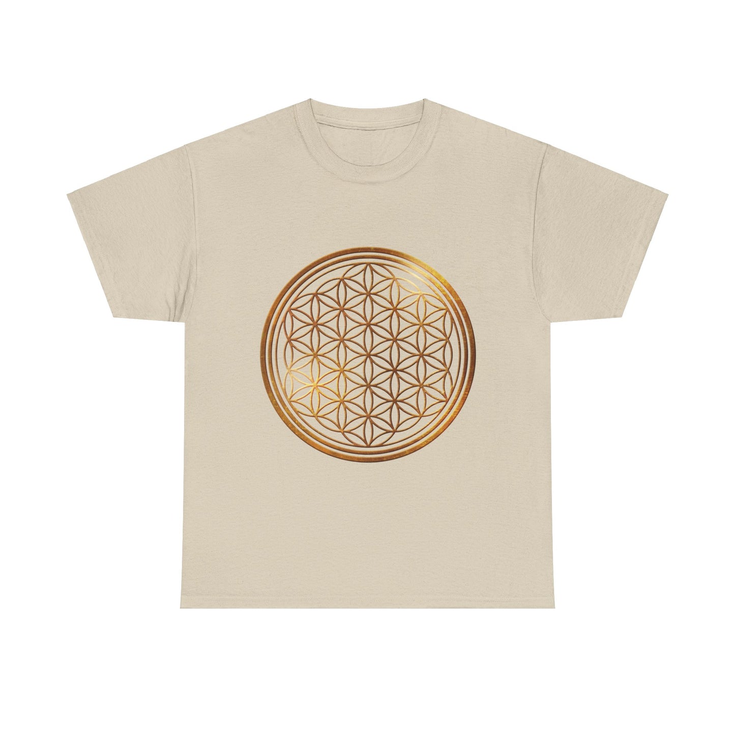 Flower of Life Sacred Geometry, (with shadow/highlight) Graphic Tee - Yoga, Zen, Hindu Gifts Heavy Cotton Graphic Tee T-Shirt