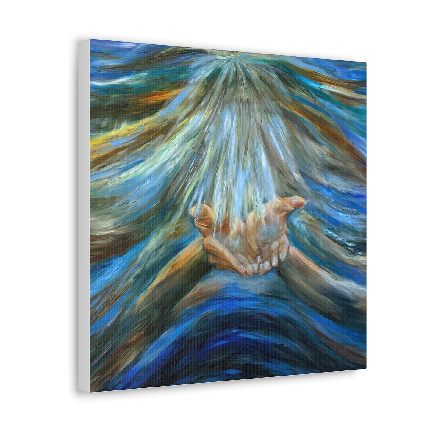 Reiki, Hands of Grace, Hands of Light, Creation, Spiritual, Religious Wall Art, Canvas Gallery Wraps, Wall Print Art Oil Painting,