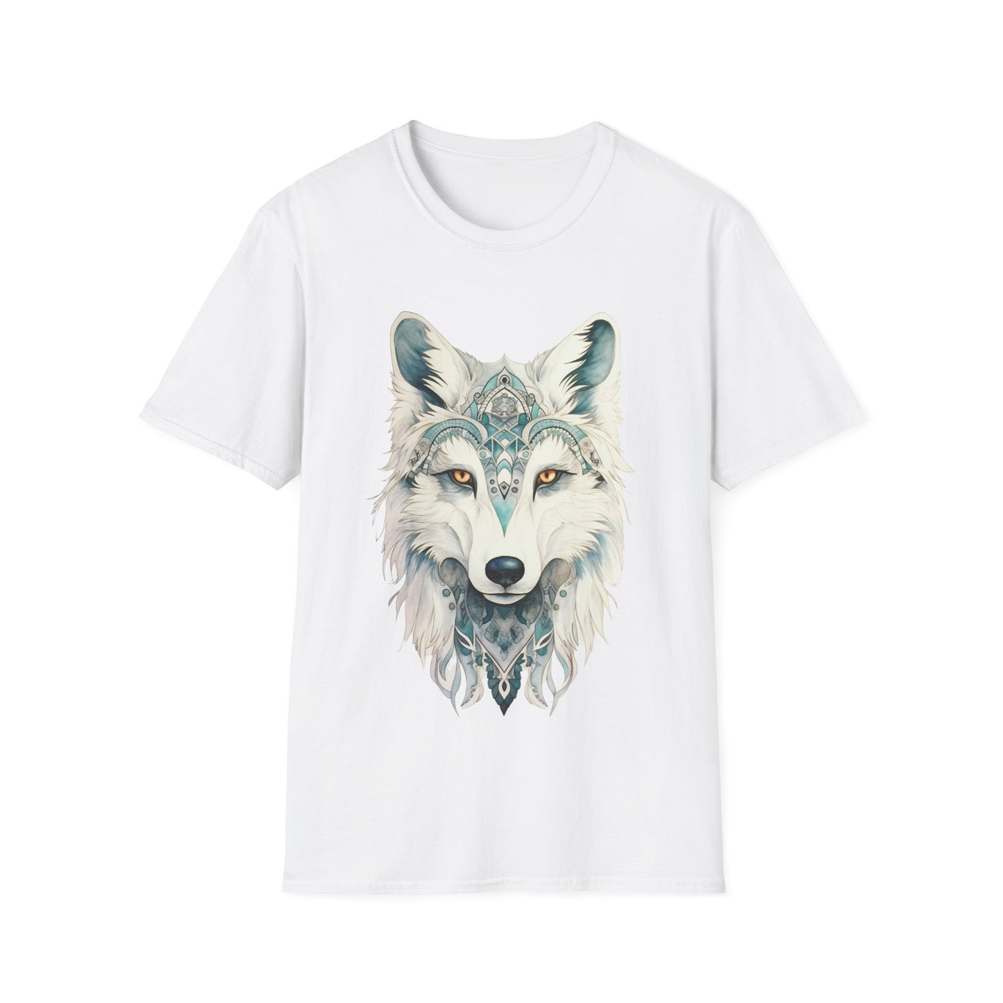 Snow Wolf, White Wolf Shirt, Lone Wolf Gift Unisex Tee Shirt, T-Shirt Wolf Totem Spirit Medicine Softstyle T-Shirt Tee Teeshirt