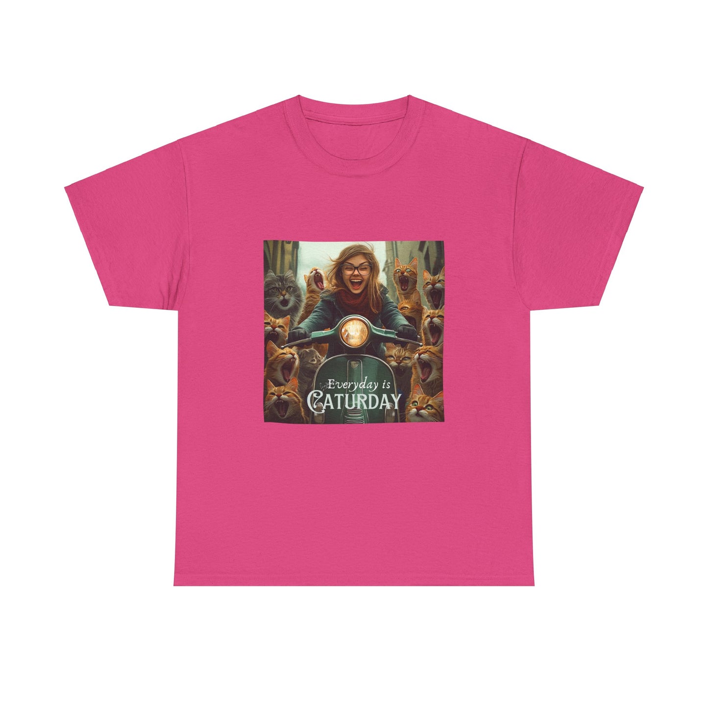 Childless Cat Lady Shirt - "Every Day is Caturday" - , Say NO to Ignorance -Unisex Heavy Cotton Tee