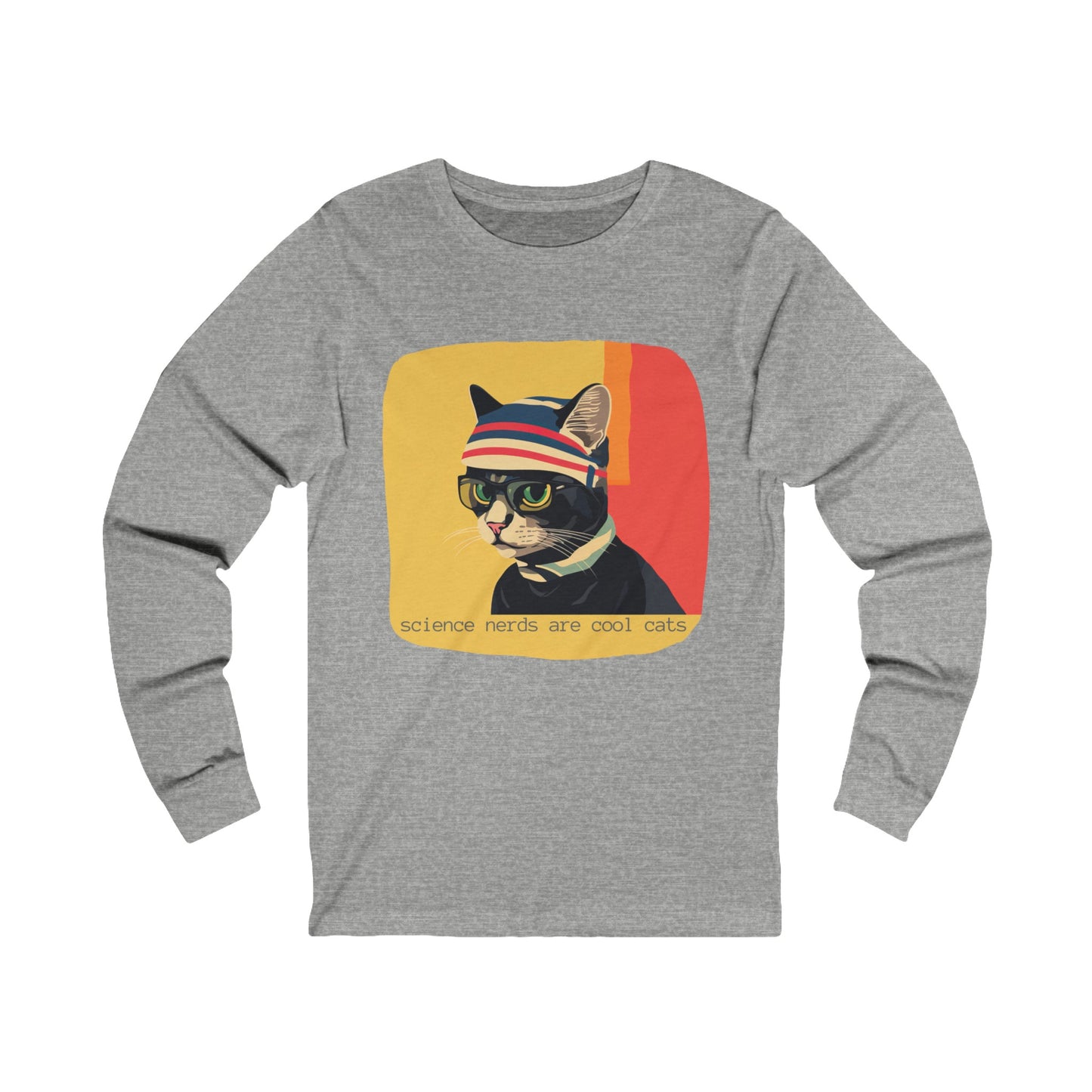 Science Nerds are Cool Cats, Science Geek Cat Science Lover Cat Gift Unisex Jersey Long Sleeve Tee Shirt, T-Shirt, Cat Lovers Gift