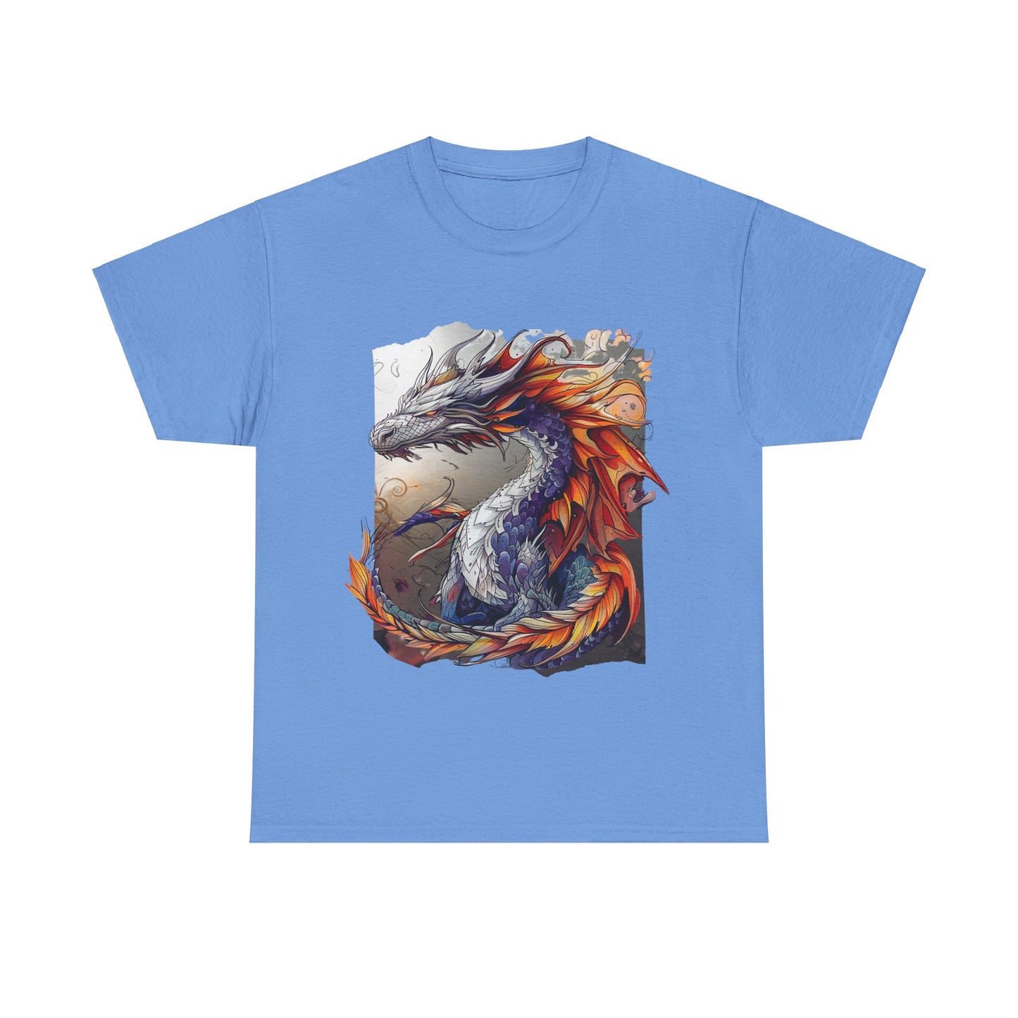 Purple Ancestor Dragon Graphic Tee - Dragon T-shirt - Dragon Lovers Unisex Heavy Cotton Tee T-Shirt