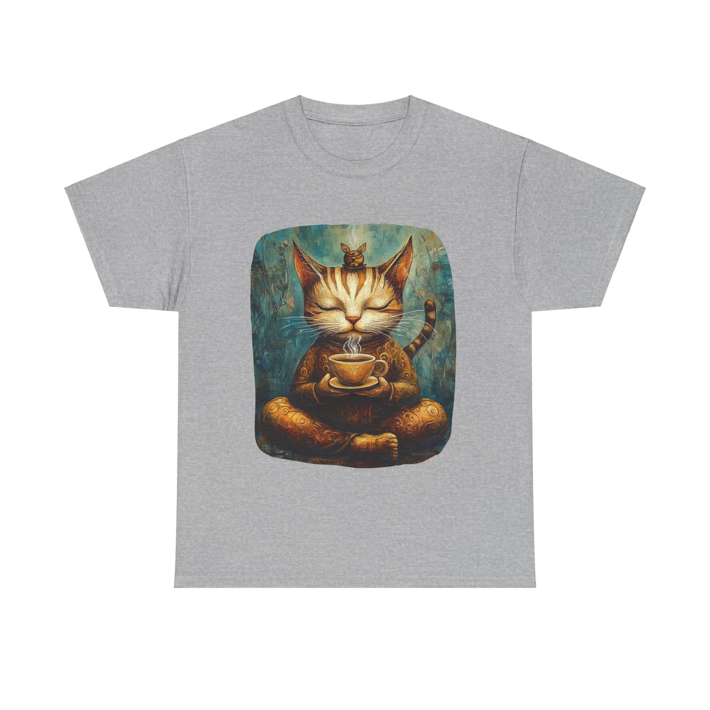 Coffee Cat (Ver 5) - Cats and Coffee , Tea Shirt - T-shirt Coffee Lover - Cat Lover Unisex Heavy Cotton Tee T-Shirt