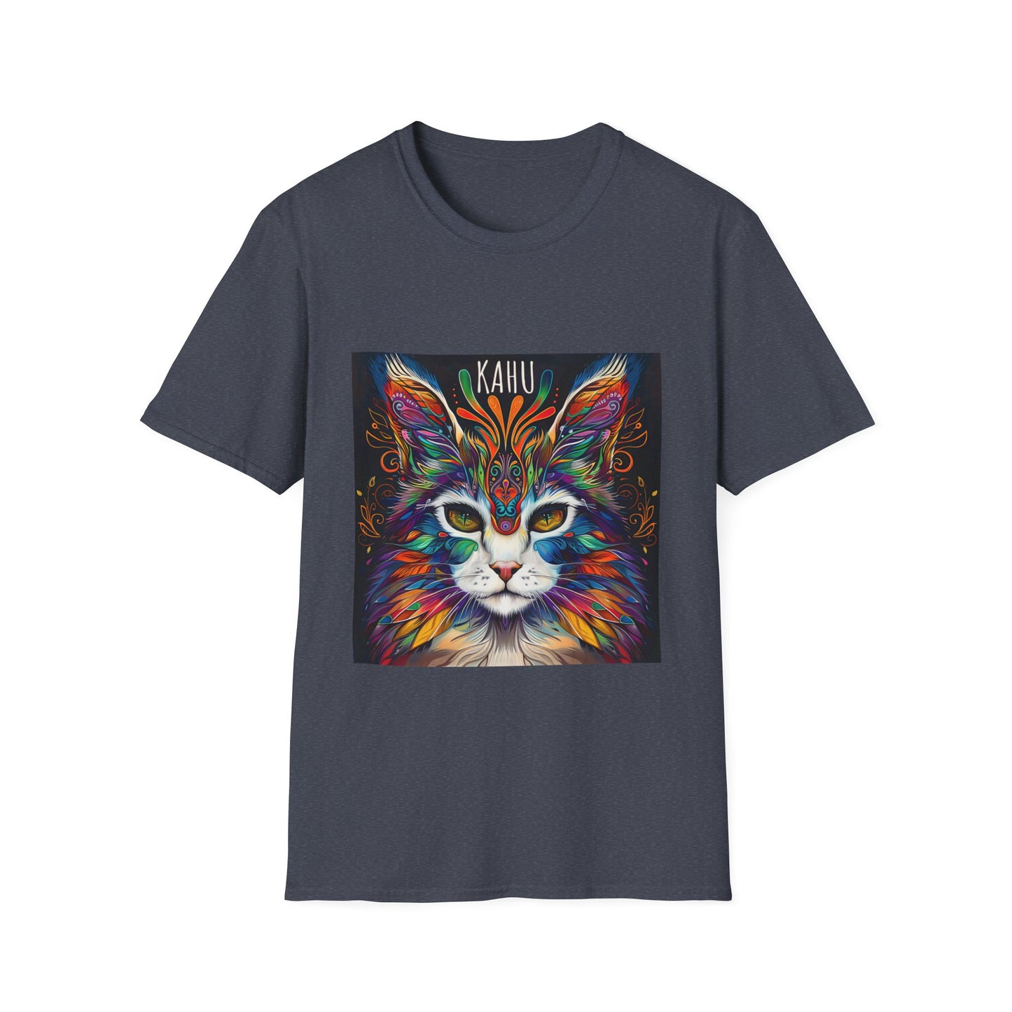 KAHU Cat Shirt, Cat Lover's Graphic Tee Graphic Unisex T- Shirt, T-Shirt Cat Lovers Gift Softstyle T-Shirt Tee Teeshirt Stylized Cat