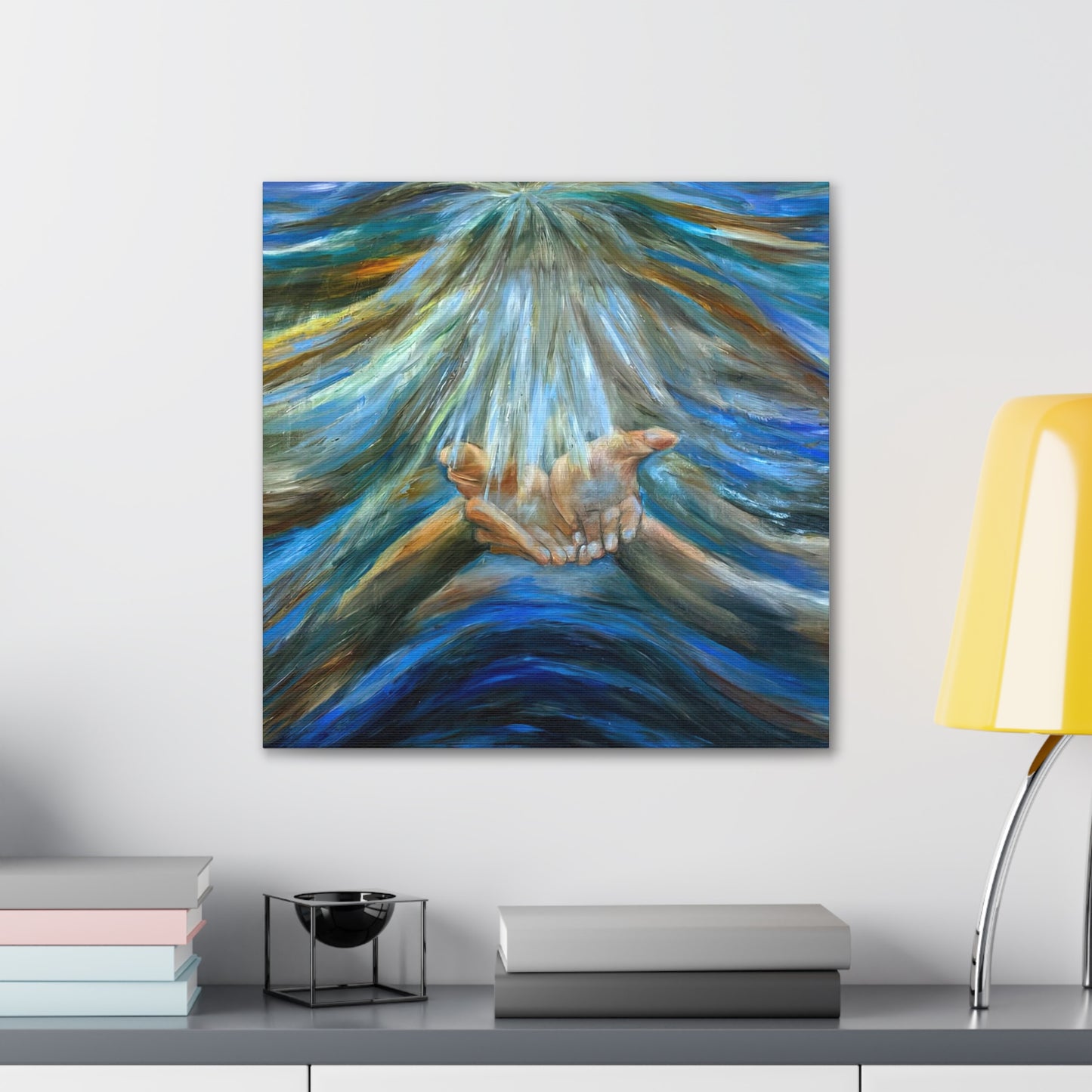 Reiki, Hands of Grace, Hands of Light, Creation, Spiritual, Religious Wall Art, Canvas Gallery Wraps, Wall Print Art Oil Painting,