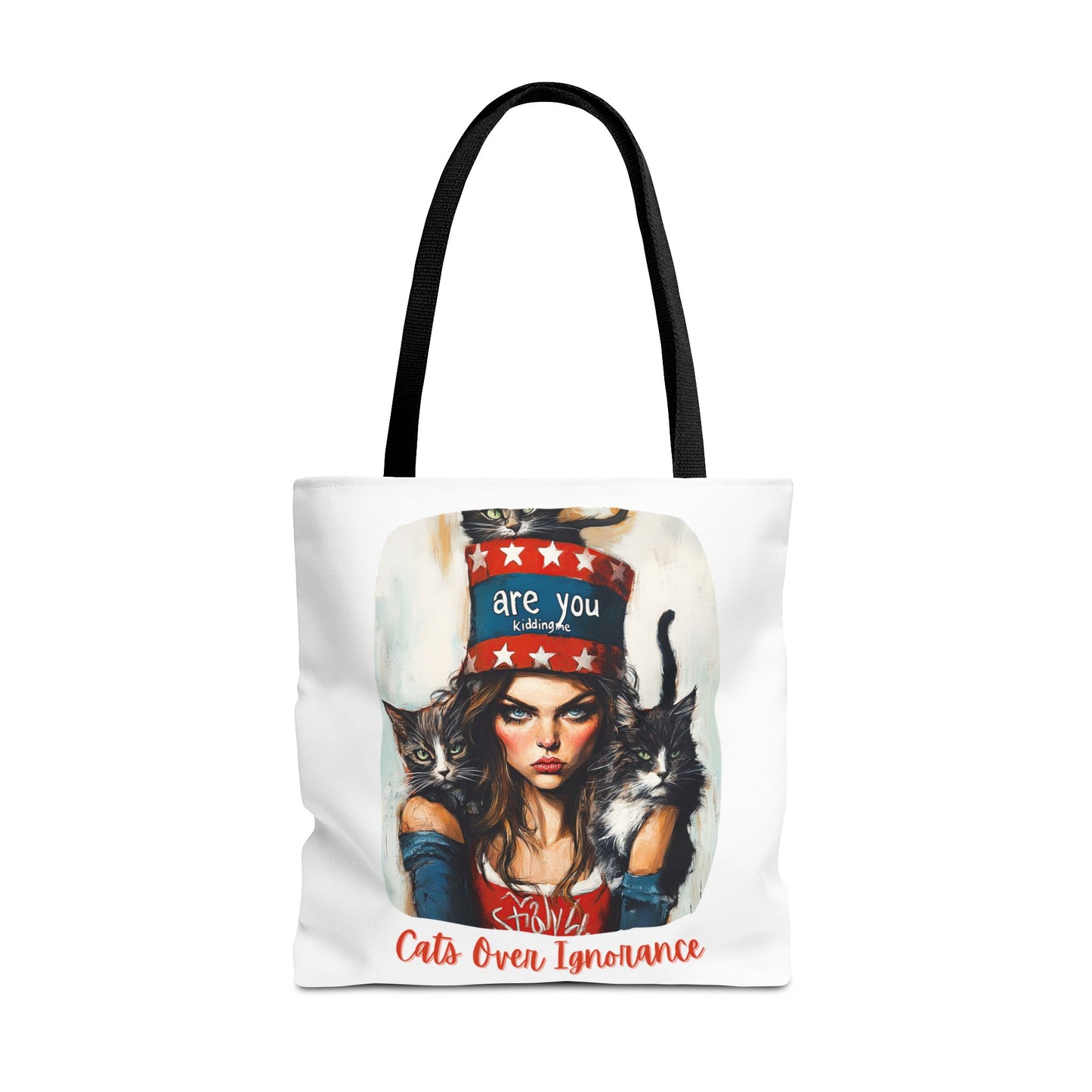 "Cats Over Ignorance" Childless Cat Lady Tote Bag (AOP)