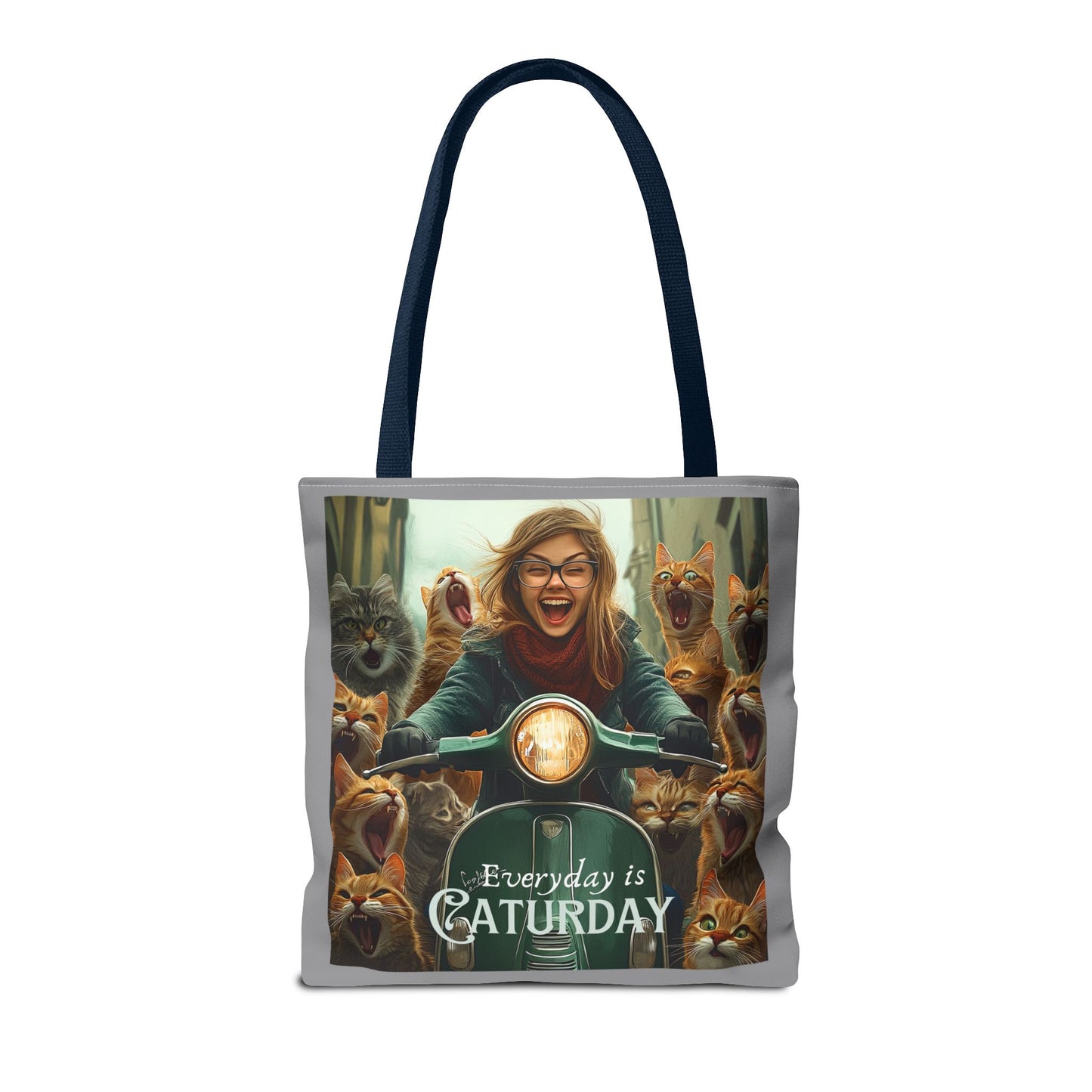 "Every Day is Caturday" Childless Cat Lady Tote Bag - Childless Cat Lady Tote Bag (AOP)