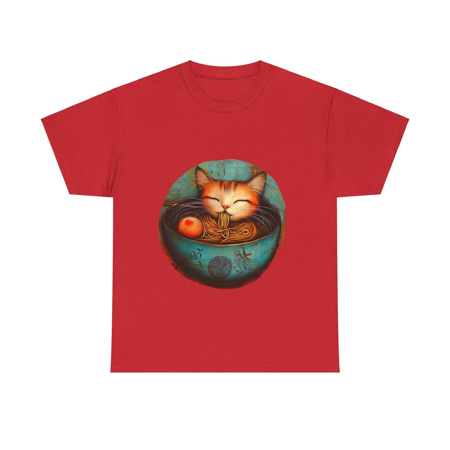 Ramen Cat (Ver 5), Cats and Ramen, Ramen Art Gift - Cute Cats Unisex Heavy Cotton Tee T-Shirt
