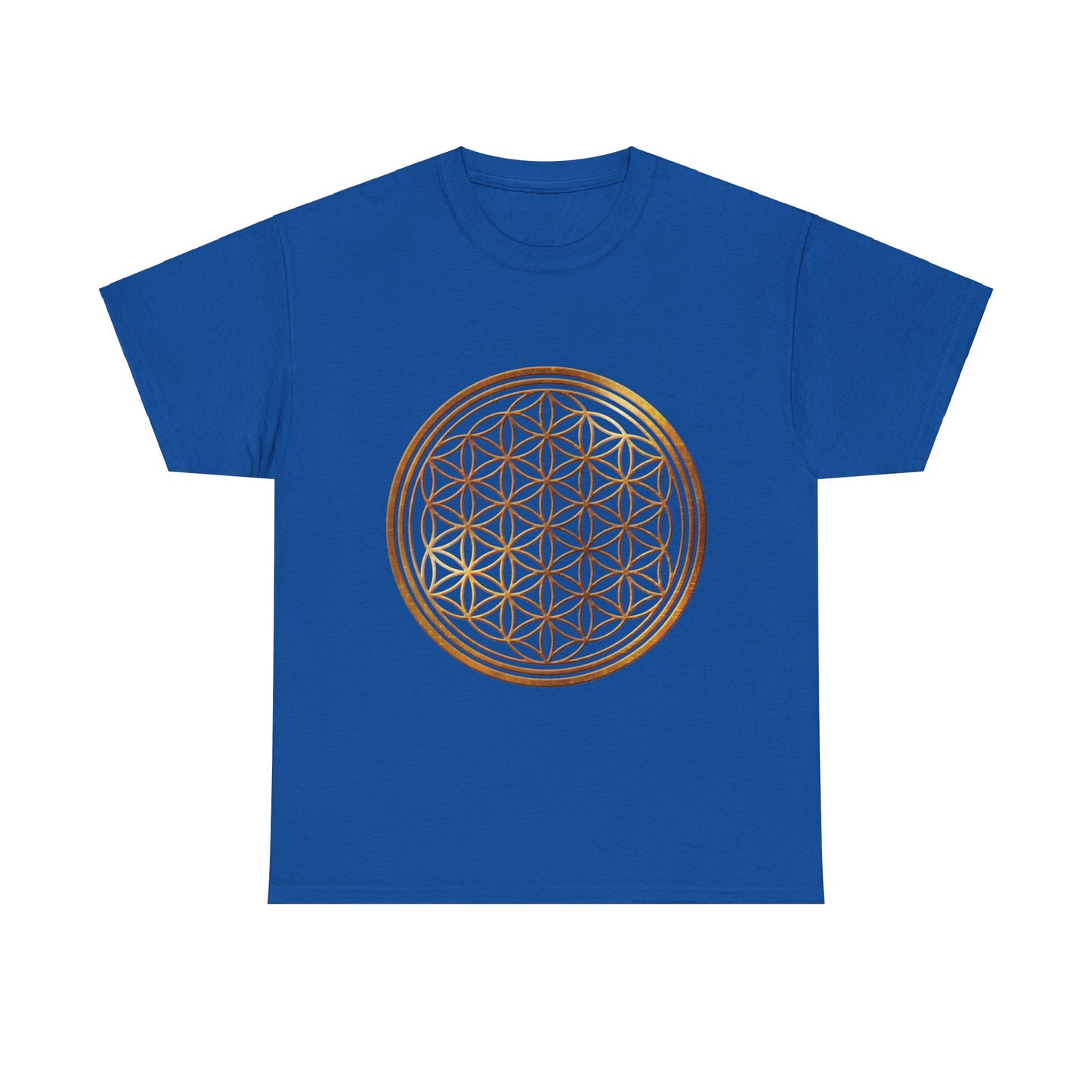 Flower of Life Sacred Geometry, (with shadow/highlight) Graphic Tee - Yoga, Zen, Hindu Gifts Heavy Cotton Graphic Tee T-Shirt