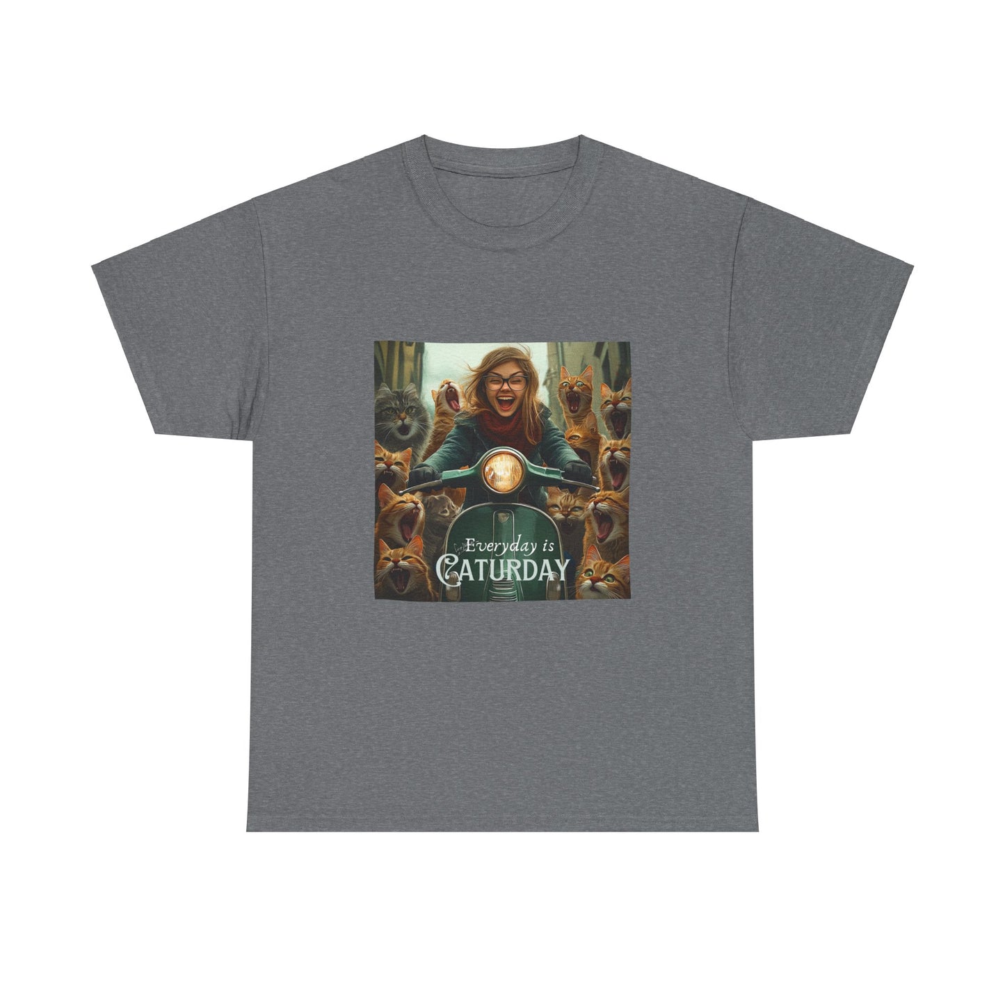 Childless Cat Lady Shirt - "Every Day is Caturday" - , Say NO to Ignorance -Unisex Heavy Cotton Tee