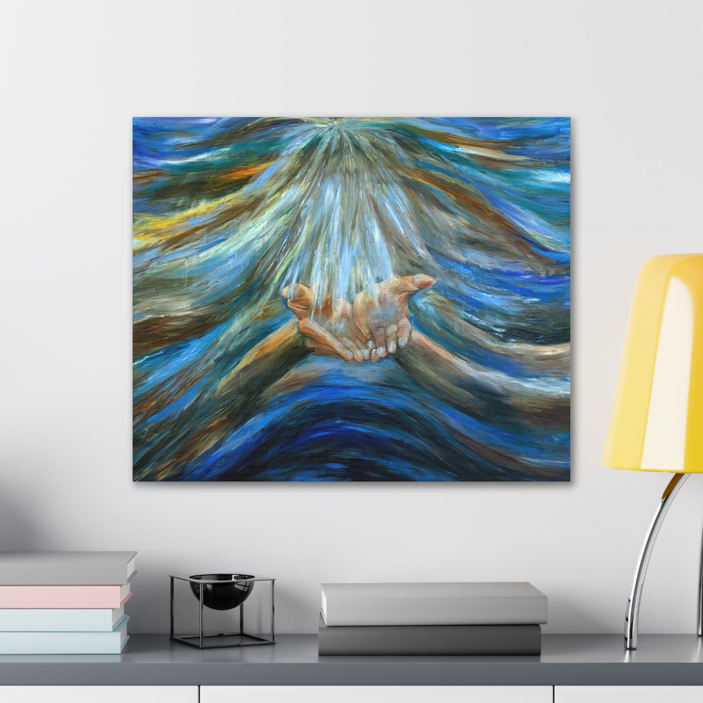 Reiki, Hands of Grace, Hands of Light, Creation, Spiritual, Religious Wall Art, Canvas Gallery Wraps, Wall Print Art Oil Painting,