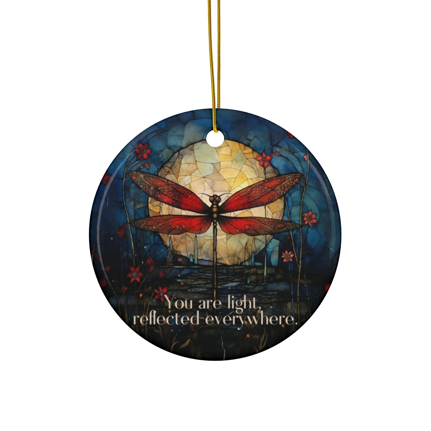 Positivity, Dragonfly, Spiritual Christmas Tree Ceramic Ornament Gift, Light, Hope, Dragonfly Christmas Gift, Ethereal Consciousness Reiki Light