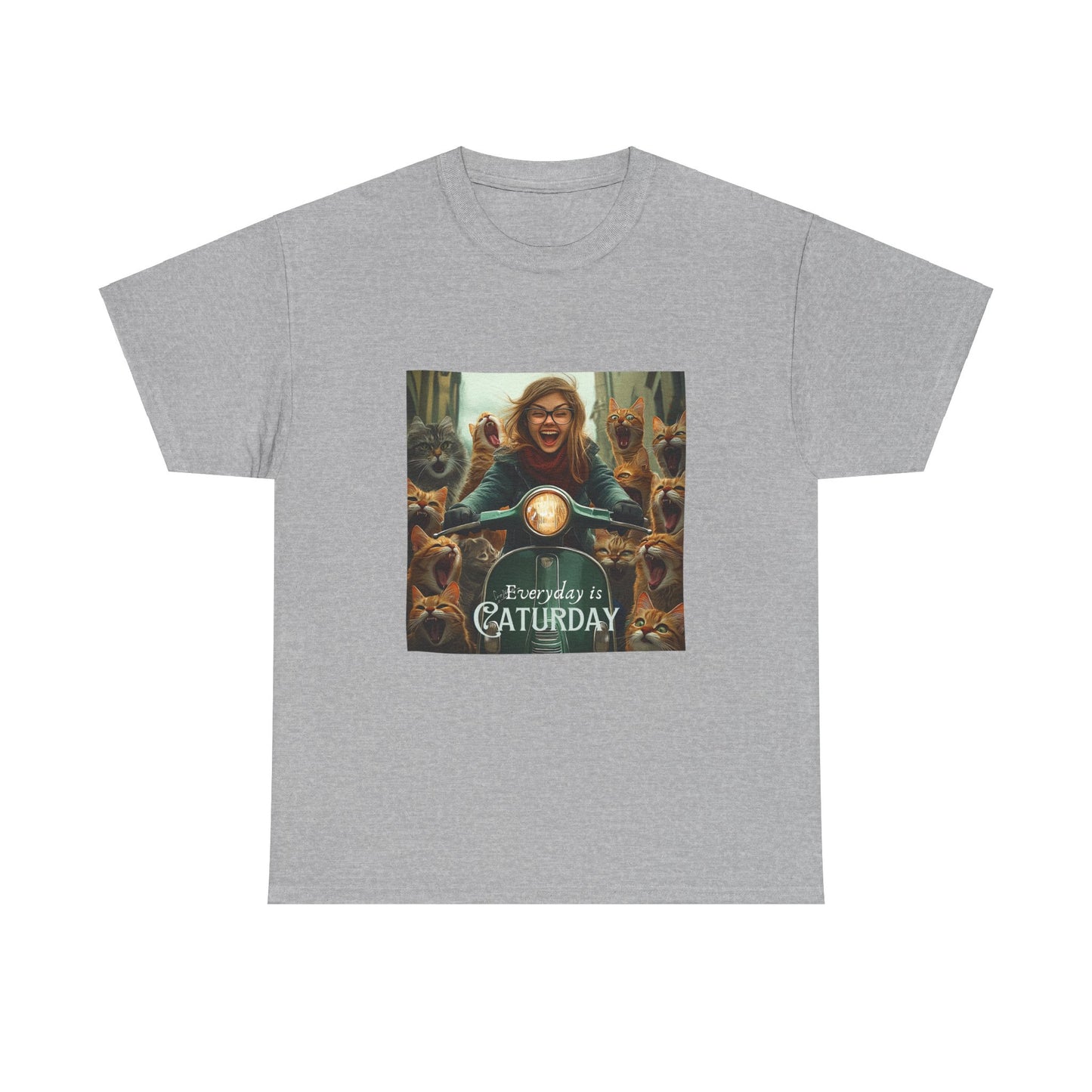 Childless Cat Lady Shirt - "Every Day is Caturday" - , Say NO to Ignorance -Unisex Heavy Cotton Tee