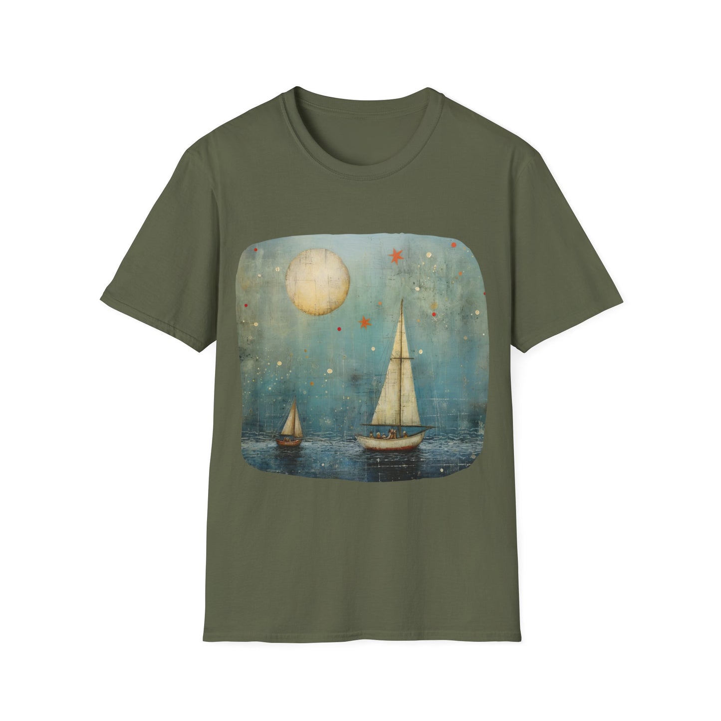 Nautical, Sailing Lover's Peaceful Seas Unisex Tee Shirt, T-Shirt Sailing Gift Softstyle T-Shirt Tee Teeshirt Nautical Florida Gift