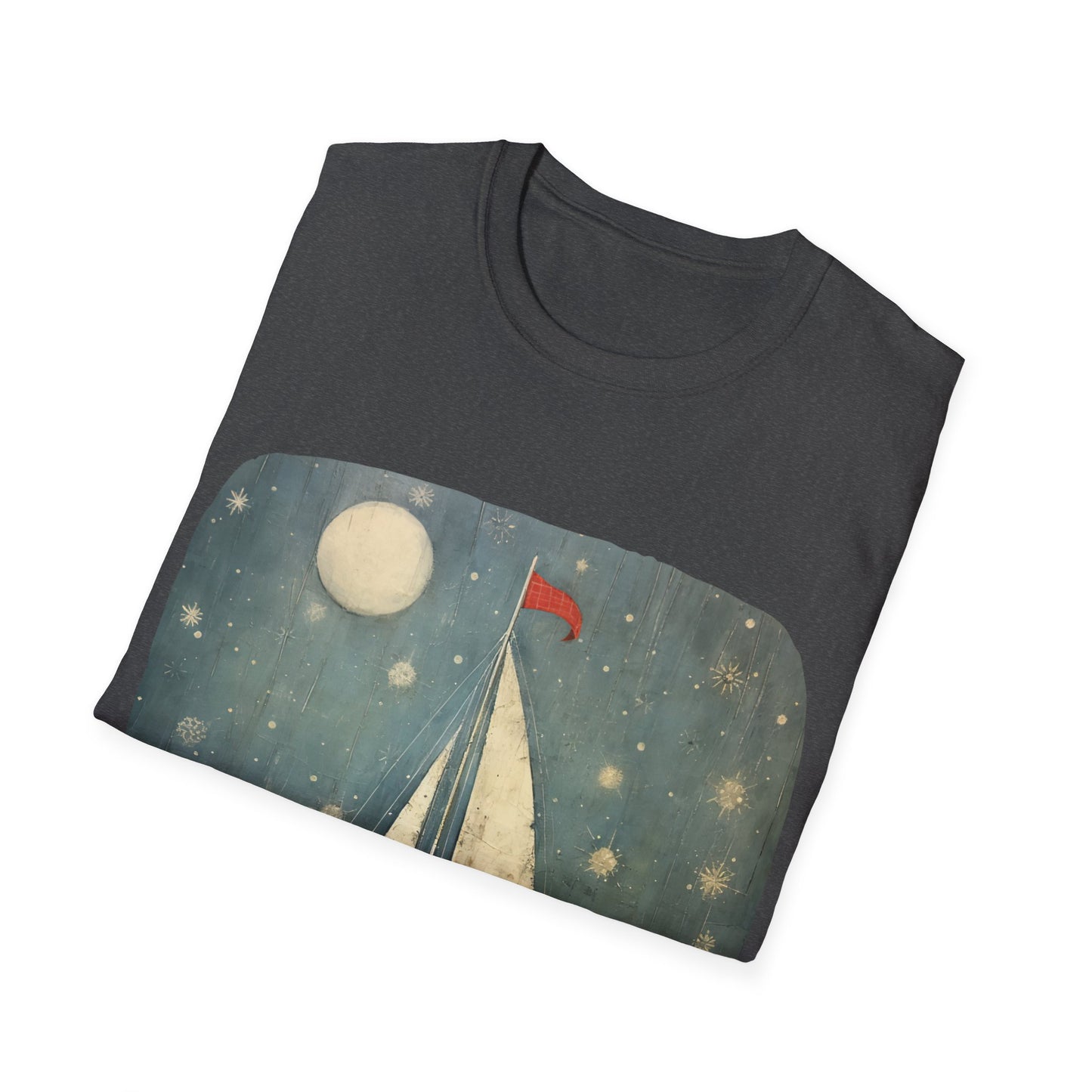 Christmas Nautical, Sailing Lover's Christmas Gift Unisex Tee Shirt, T-Shirt Sailing Gift Softstyle T-Shirt Tee Teeshirt Nautical Florida