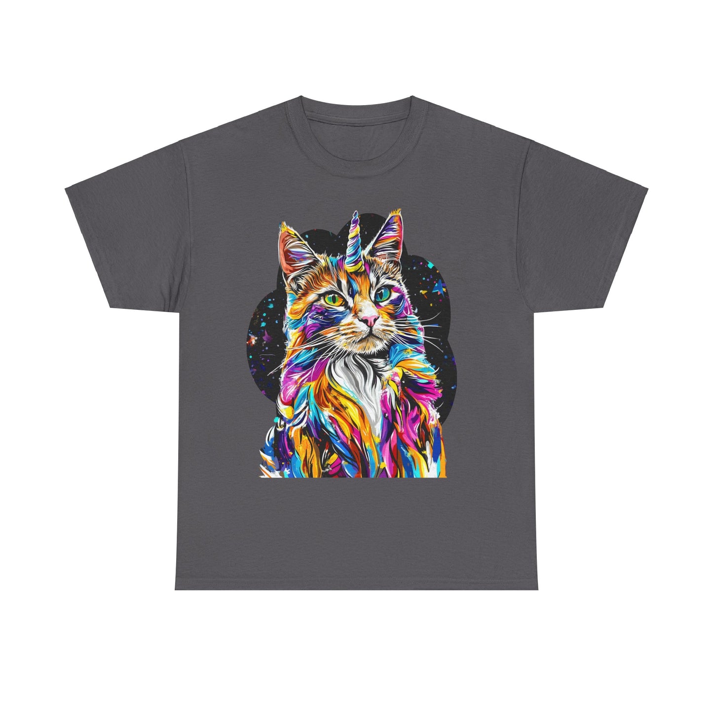 Very Serious Unicorn Cat Graphic Tee - Cat Unicorn Mythical Creature Gift Unisex Heavy Cotton Tee T-Shirt