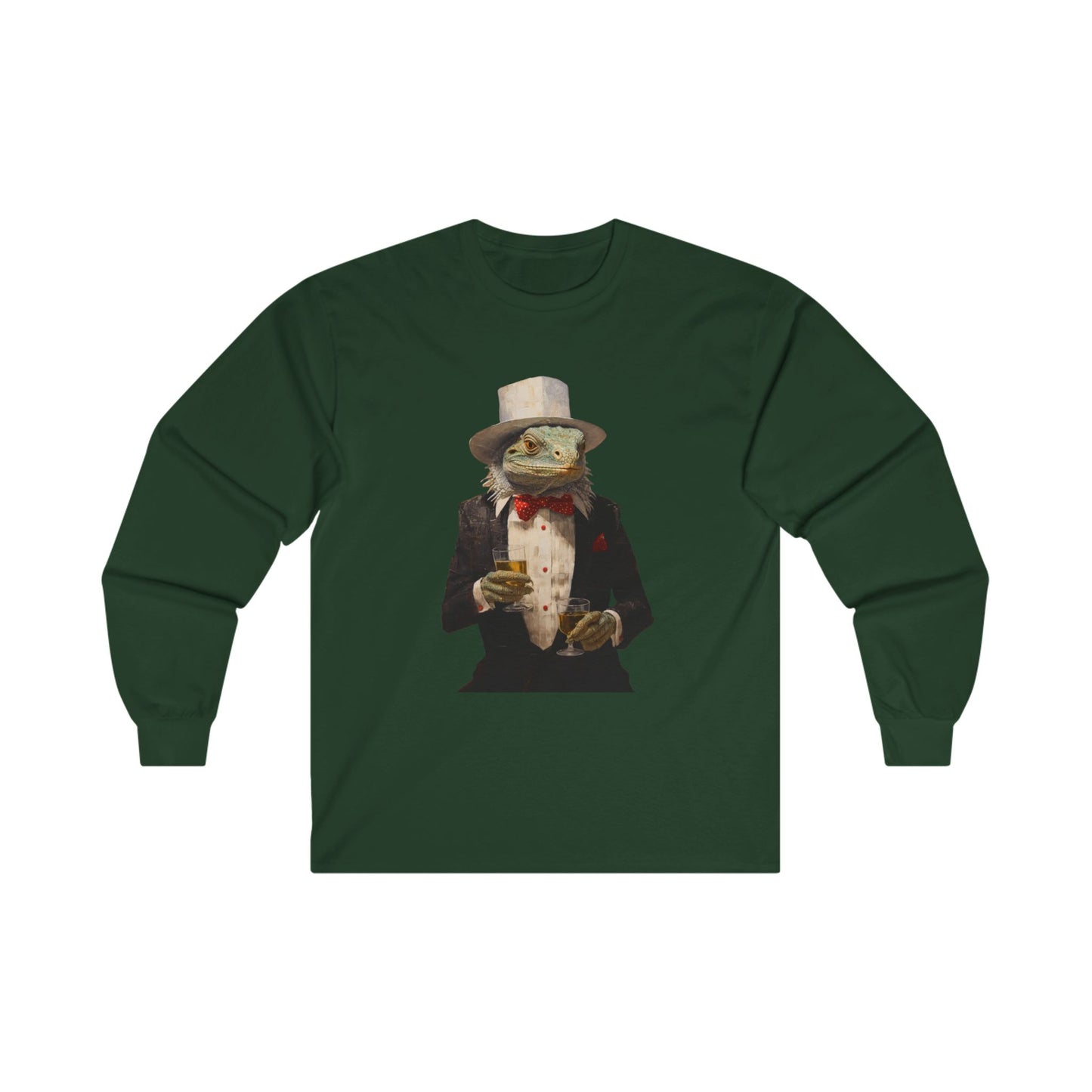 Cocktail Charlie, Drinking, Cocktails Iguana, Reptile Shirt, Drinking Celebration Gift, Bar Gift, Long Sleeve T-shirt Ultra Cotton Long Sleeve Tee T-Shirt