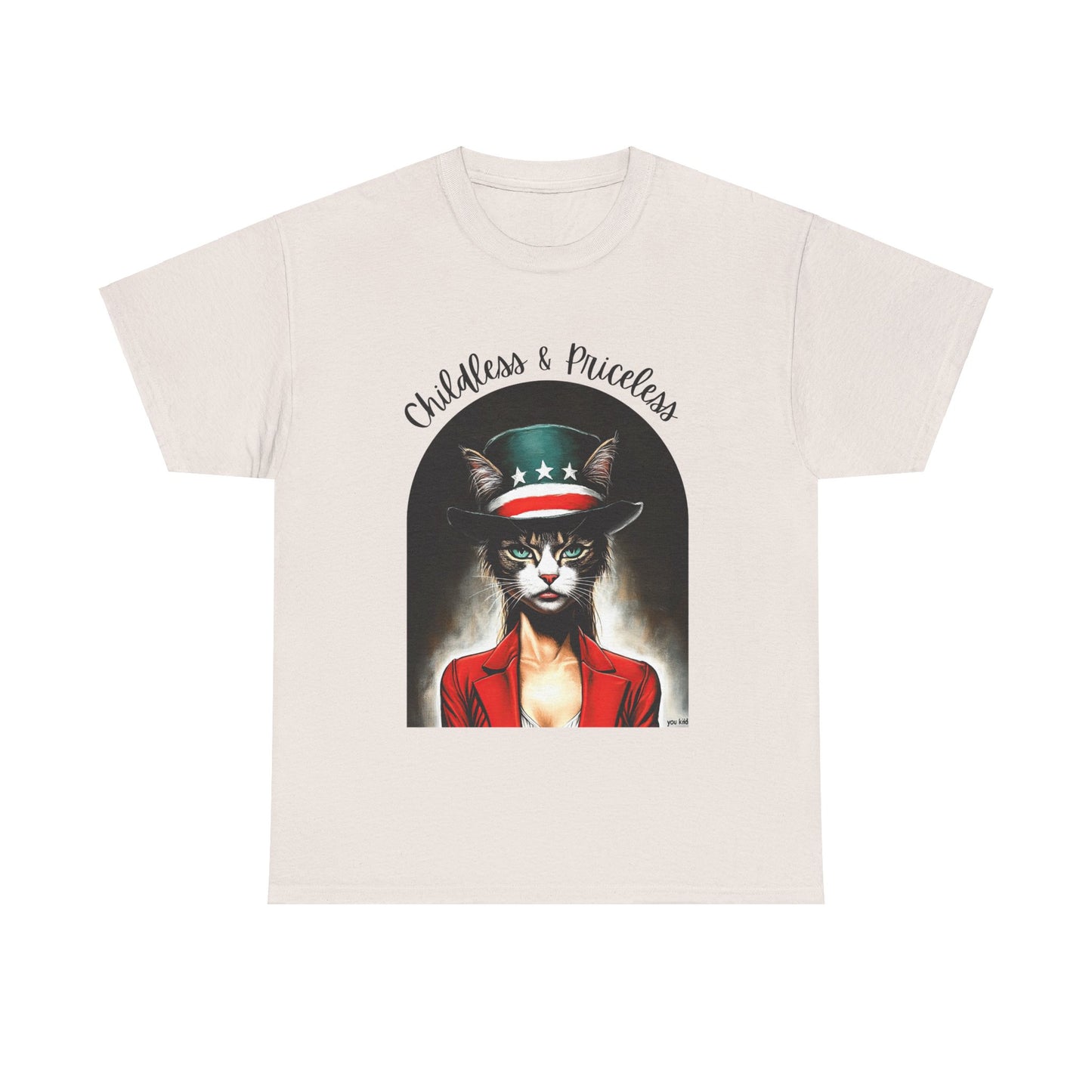 Childless Cat Lady Shirt - "Childless and Priceless" -Unisex Heavy Cotton Tee