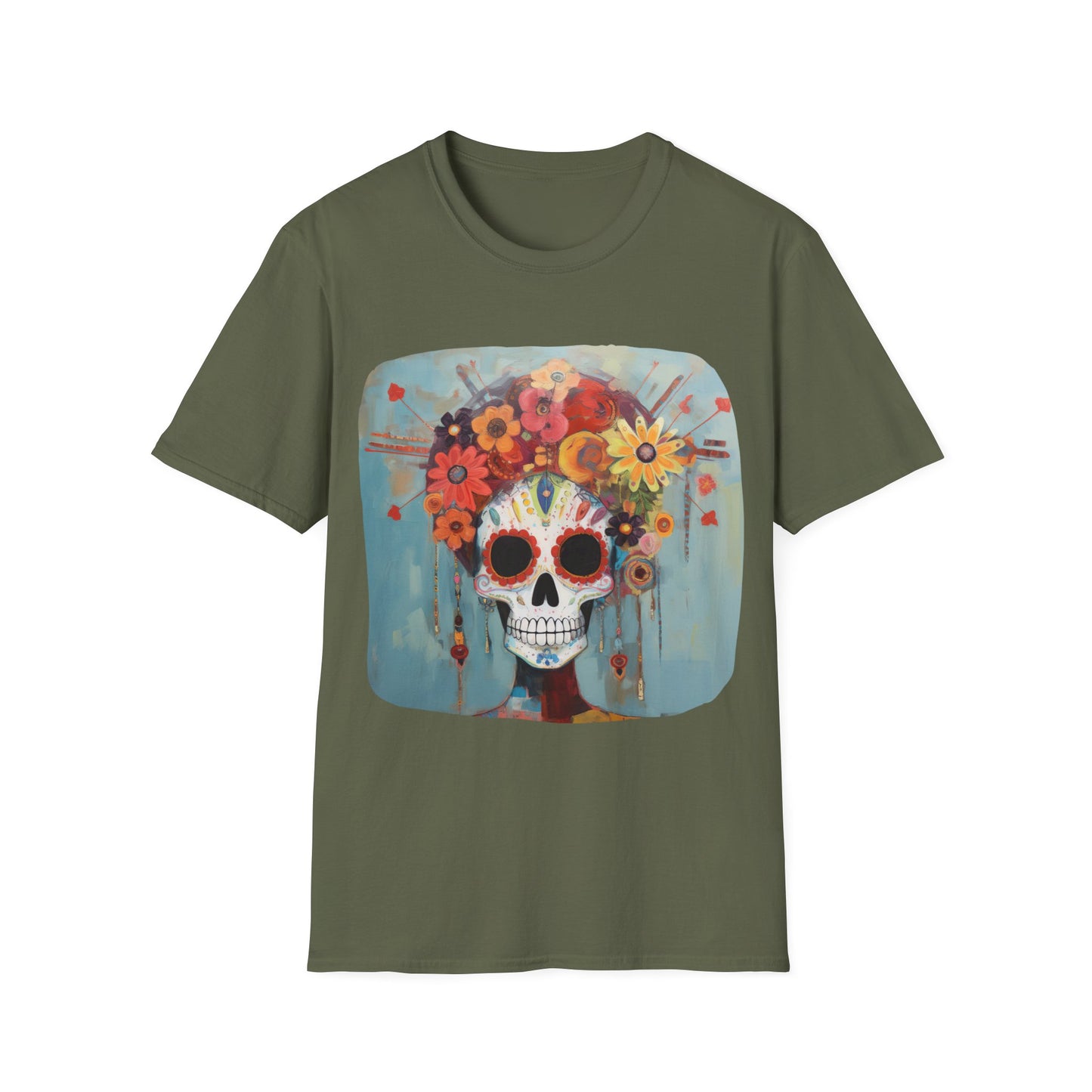 Mictecacihuatl Dia De Los Muertos Candy Skull Shirt, Teeshirt, Unisex Softstyle T-Shirt Mens Womans