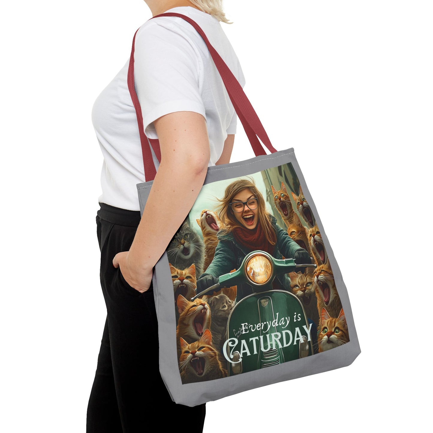 "Every Day is Caturday" Childless Cat Lady Tote Bag - Childless Cat Lady Tote Bag (AOP)