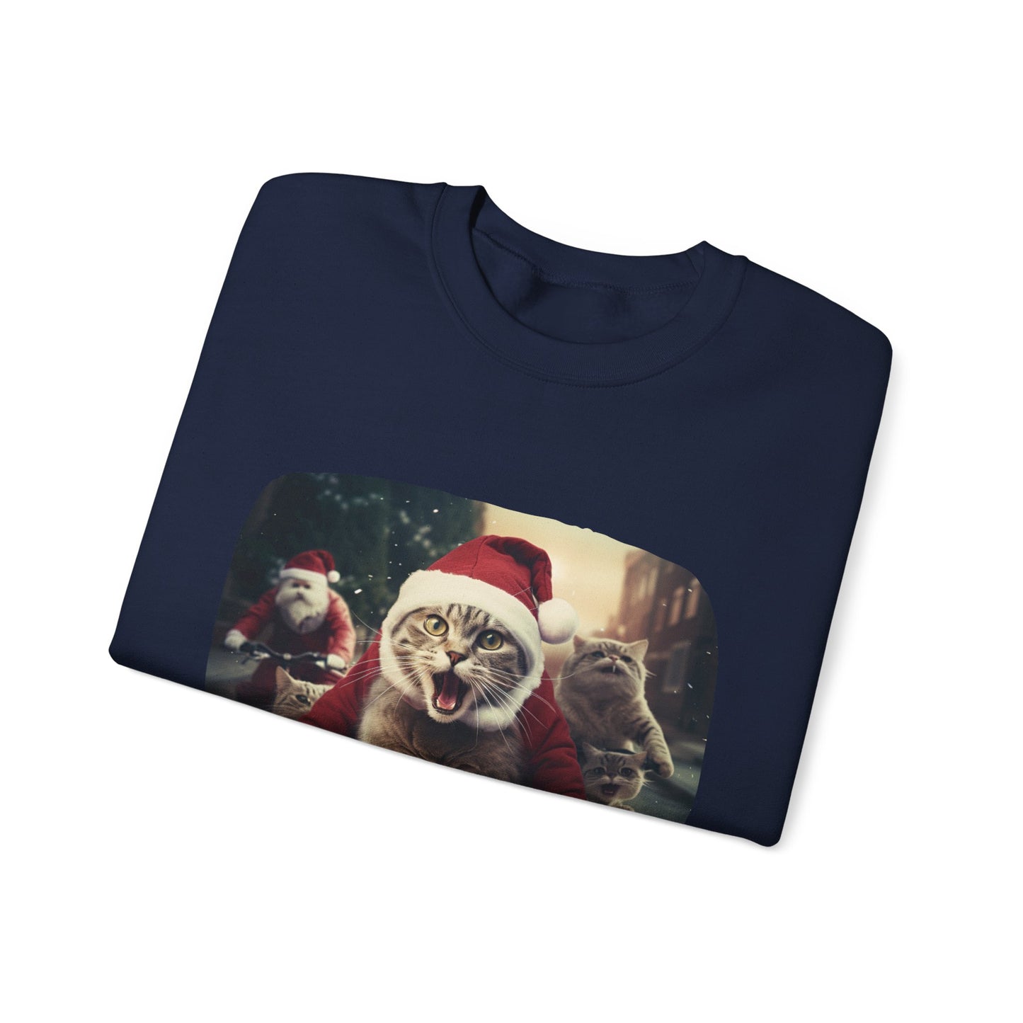 Fun Cat Dad, #1 Christmas Cat, Cat Lovers Gift, Kitty Cat Christmas Shirt Mens Unisex Size Sweatshirt Sweat Shirt, Many Colors
