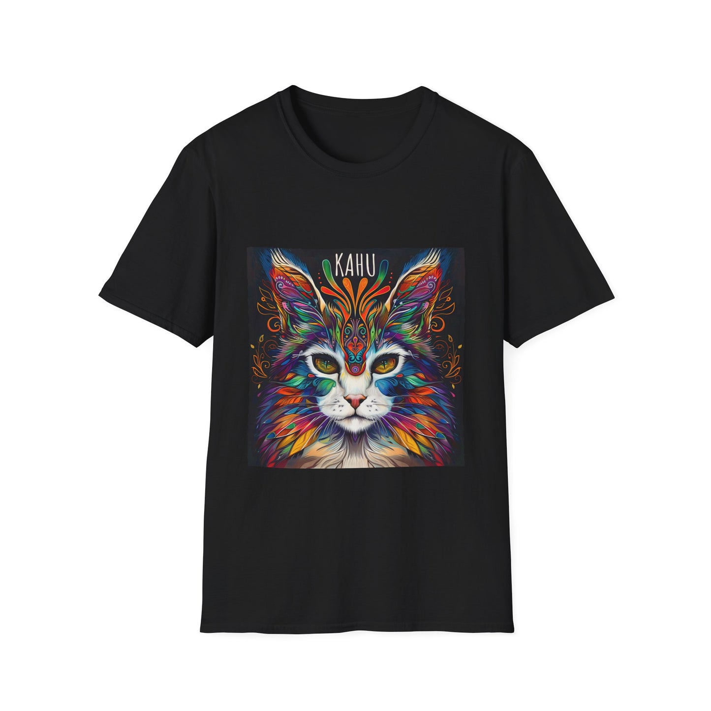 KAHU Cat Shirt, Cat Lover's Graphic Tee Graphic Unisex T- Shirt, T-Shirt Cat Lovers Gift Softstyle T-Shirt Tee Teeshirt Stylized Cat