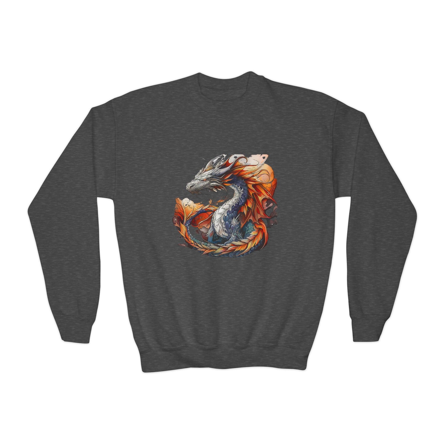 Fire Dragon Kids Sweatshirt - Kids Boys Youth Crewneck Sweatshirt -Dragon Lover Gift