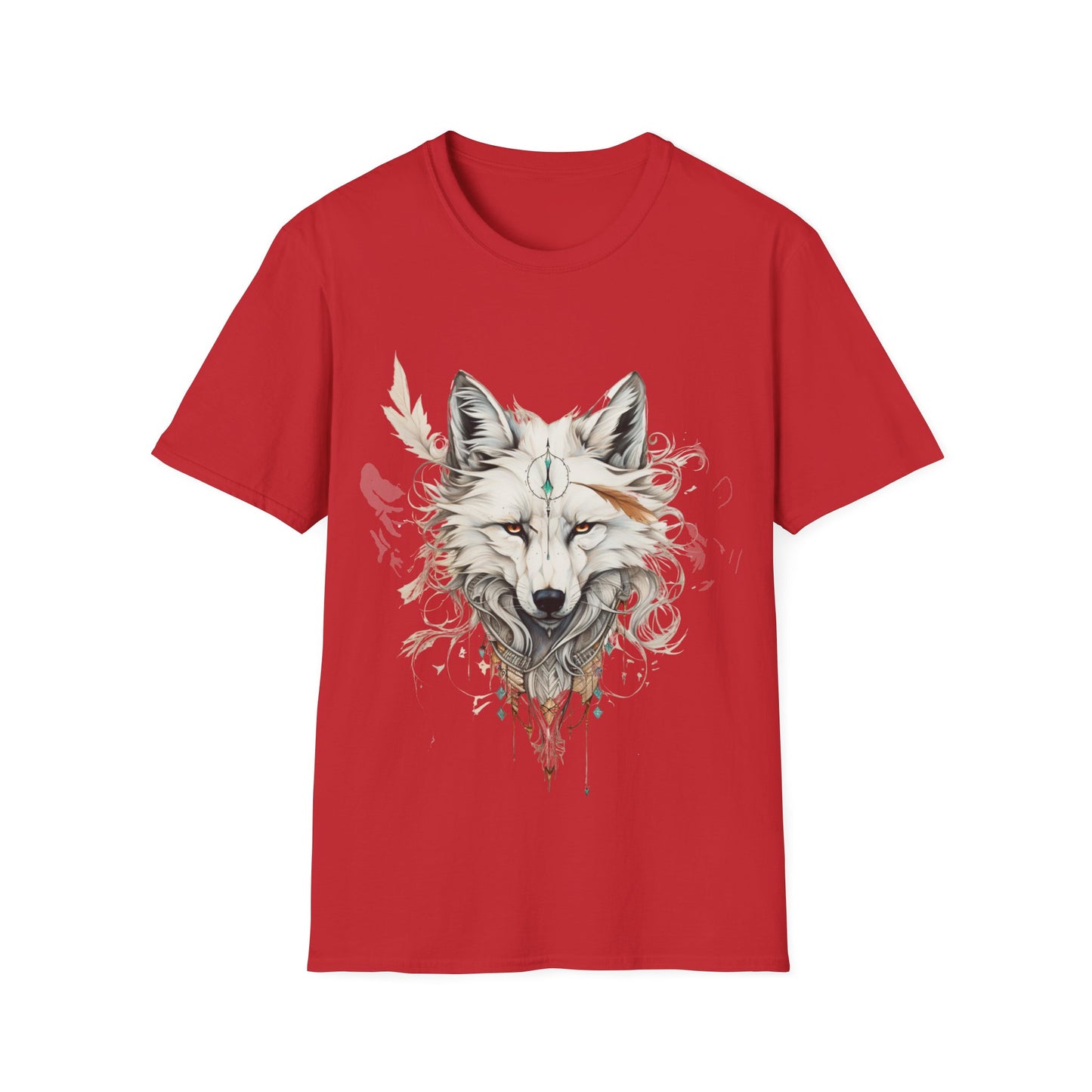 White Snow Fox Shirt, Fox Lover's Gift, Unisex Tee Shirt, T-Shirt Fox Totem Spirit Medicine Softstyle T-Shirt Tee Teeshirt White Fox