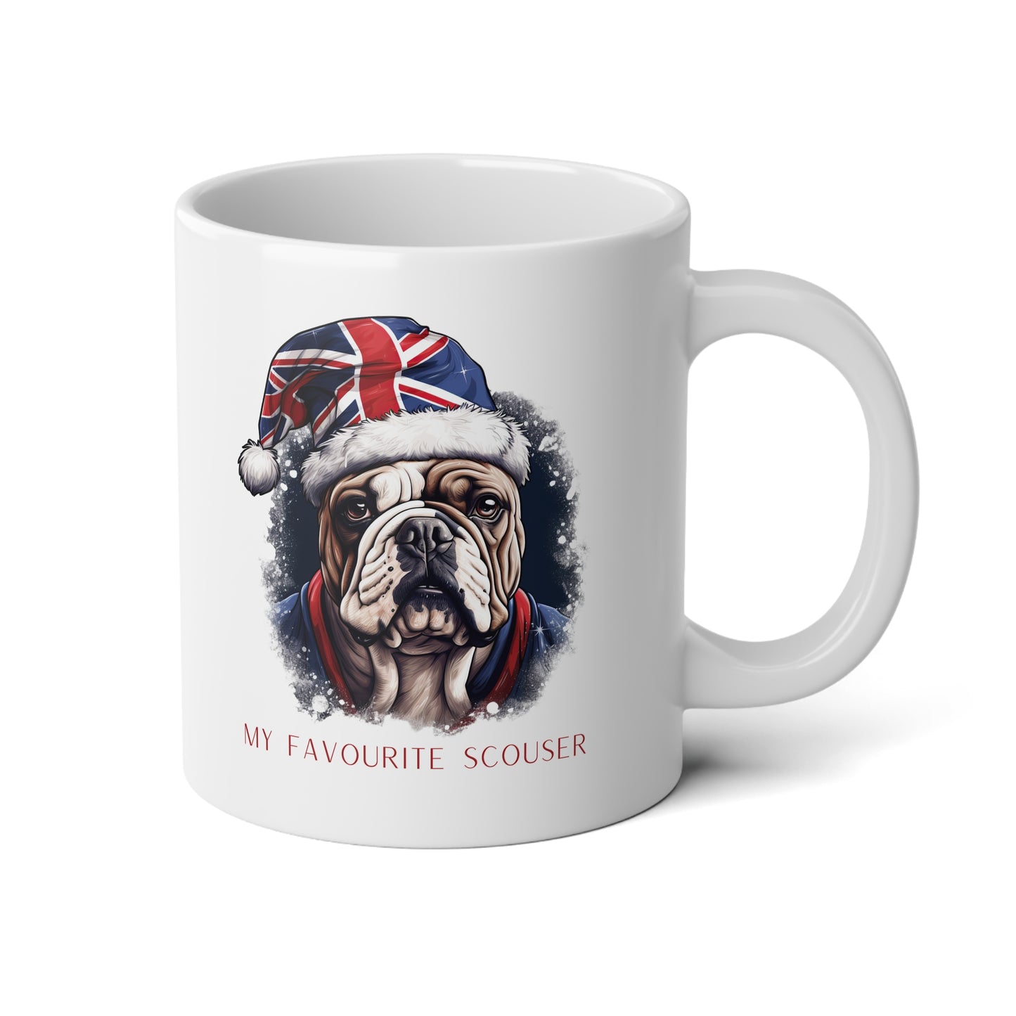 British, Liverpool Scouser Gift, English Bulldog, Union Jack Gift Mug, Jumbo 20 oz Mug XL Size Mug " My Favourite Scouser" Anglophile