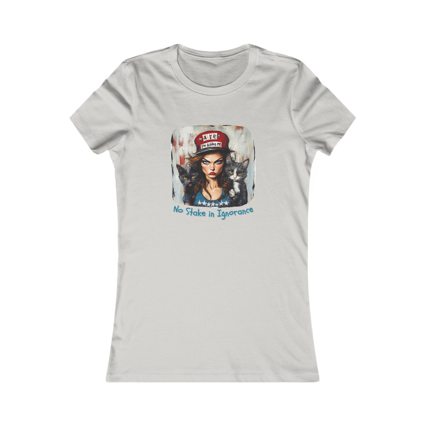 Childless Cat Lady Shirt - "No Stake in Ignorance" - , Ladies Cut T's,