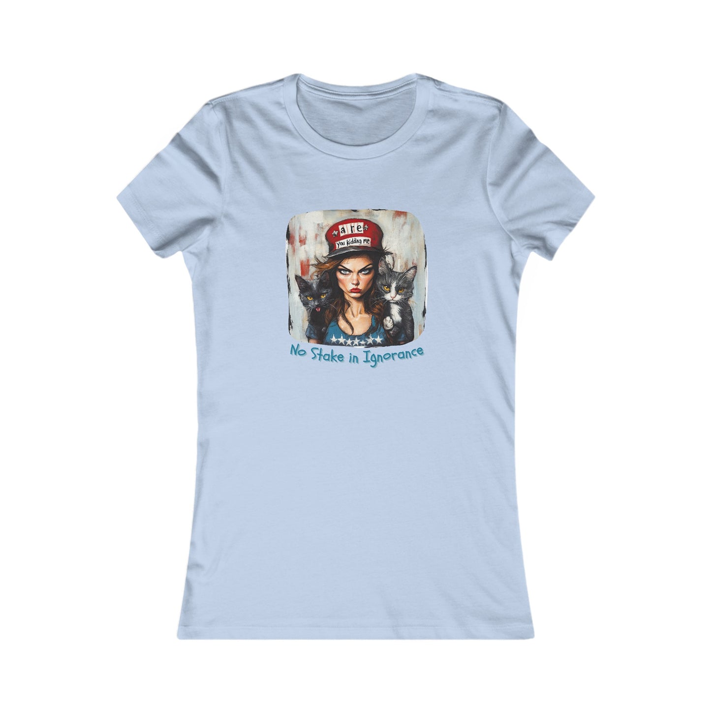 Childless Cat Lady Shirt - "No Stake in Ignorance" - , Ladies Cut T's,