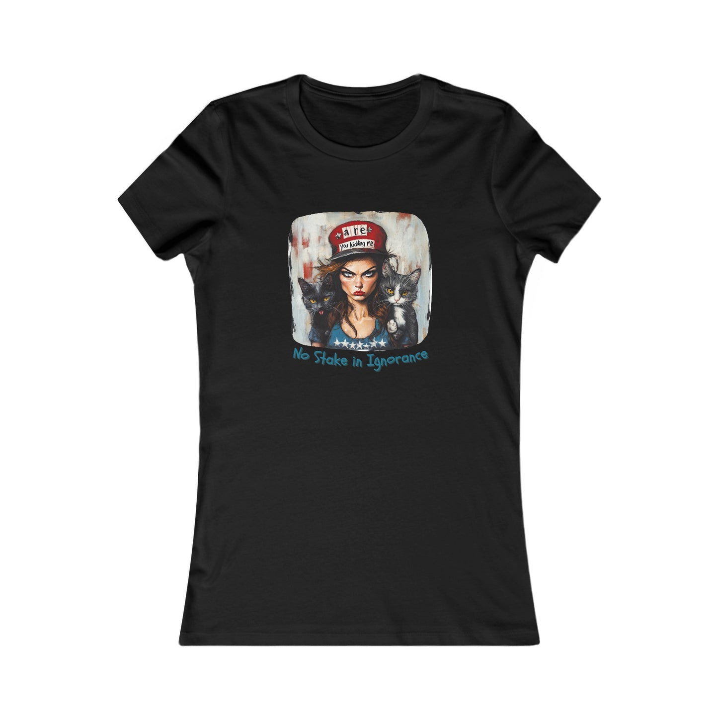Childless Cat Lady Shirt - "No Stake in Ignorance" - , Ladies Cut T's,