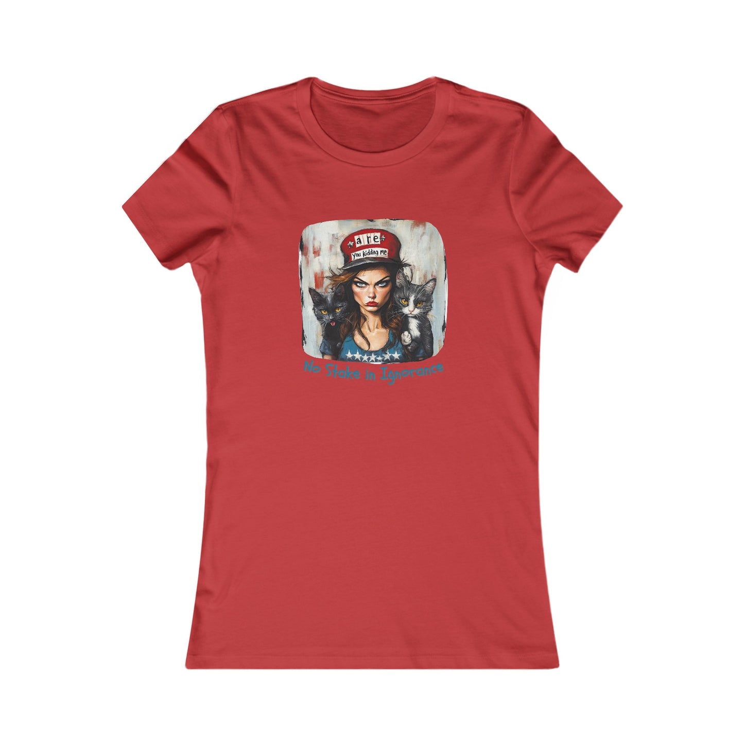 Childless Cat Lady Shirt - "No Stake in Ignorance" - , Ladies Cut T's,