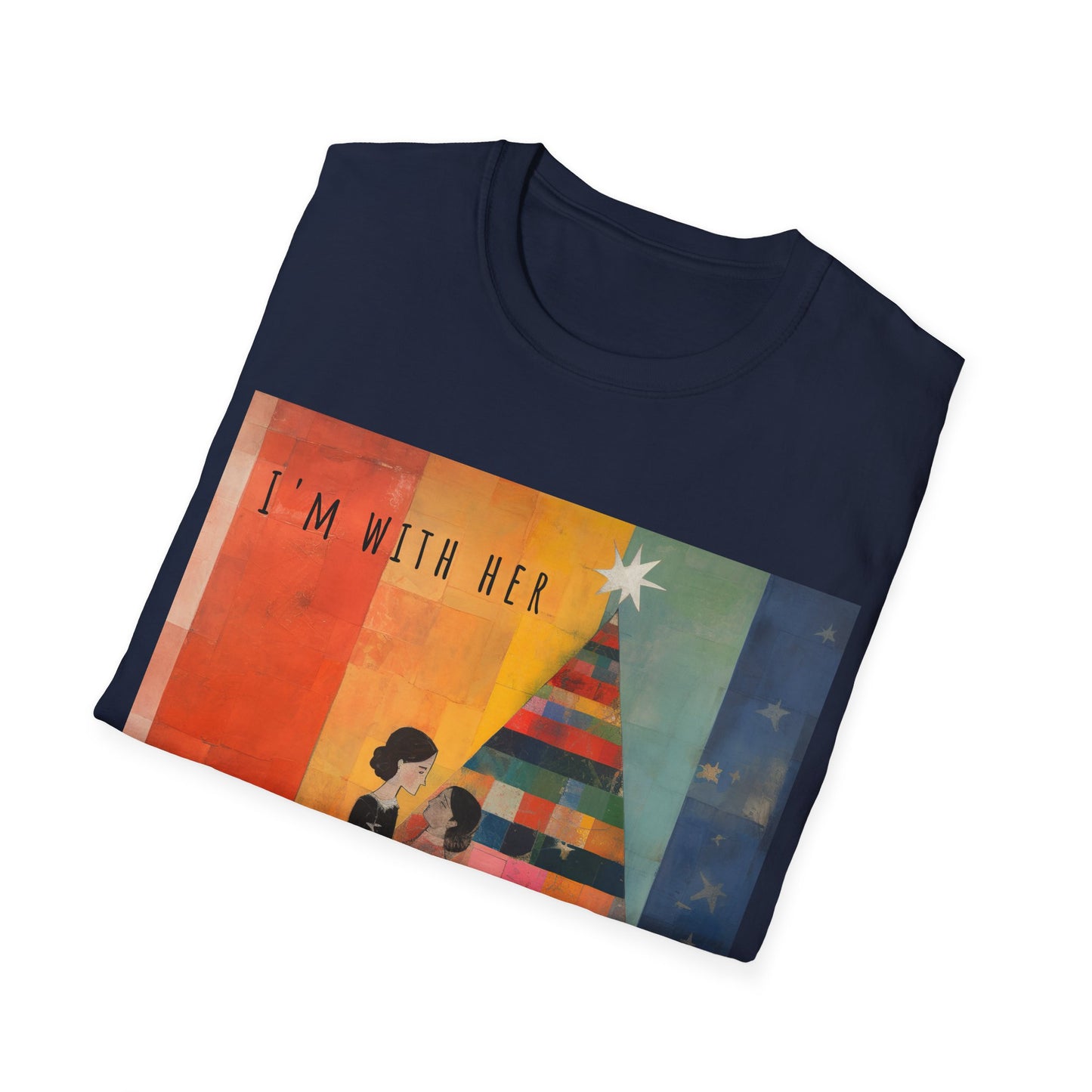 Pride Xmas - "I'm With Her" - Lesbian LGBTQ Christmas Pride Shirt Unisex Softstyle Teeshirt, T-Shirt, Gay Pride Gift, Many Colors