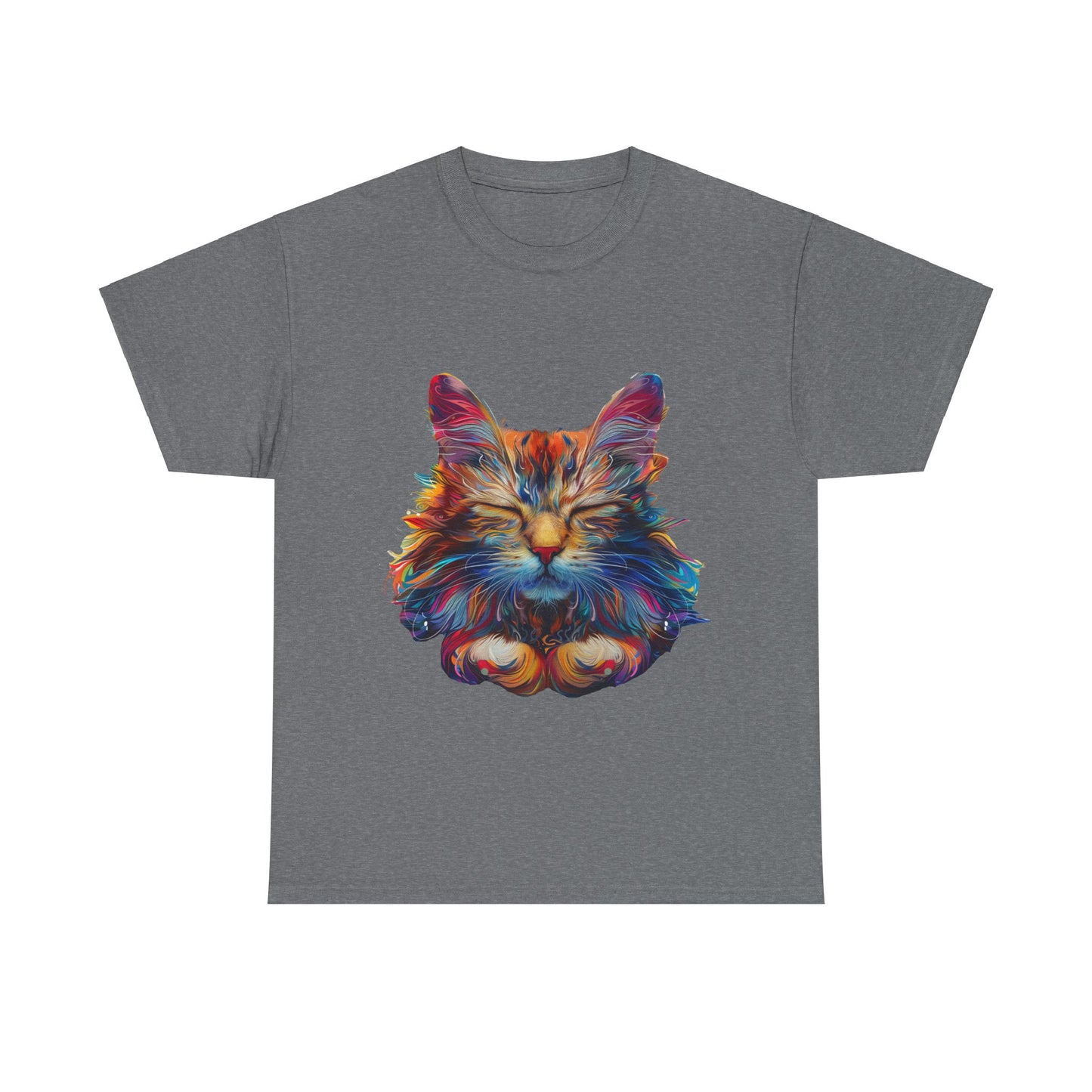 Meditating Cat, Zen Cat, Cat Gift Unisex Heavy Cotton Tee T-Shirt