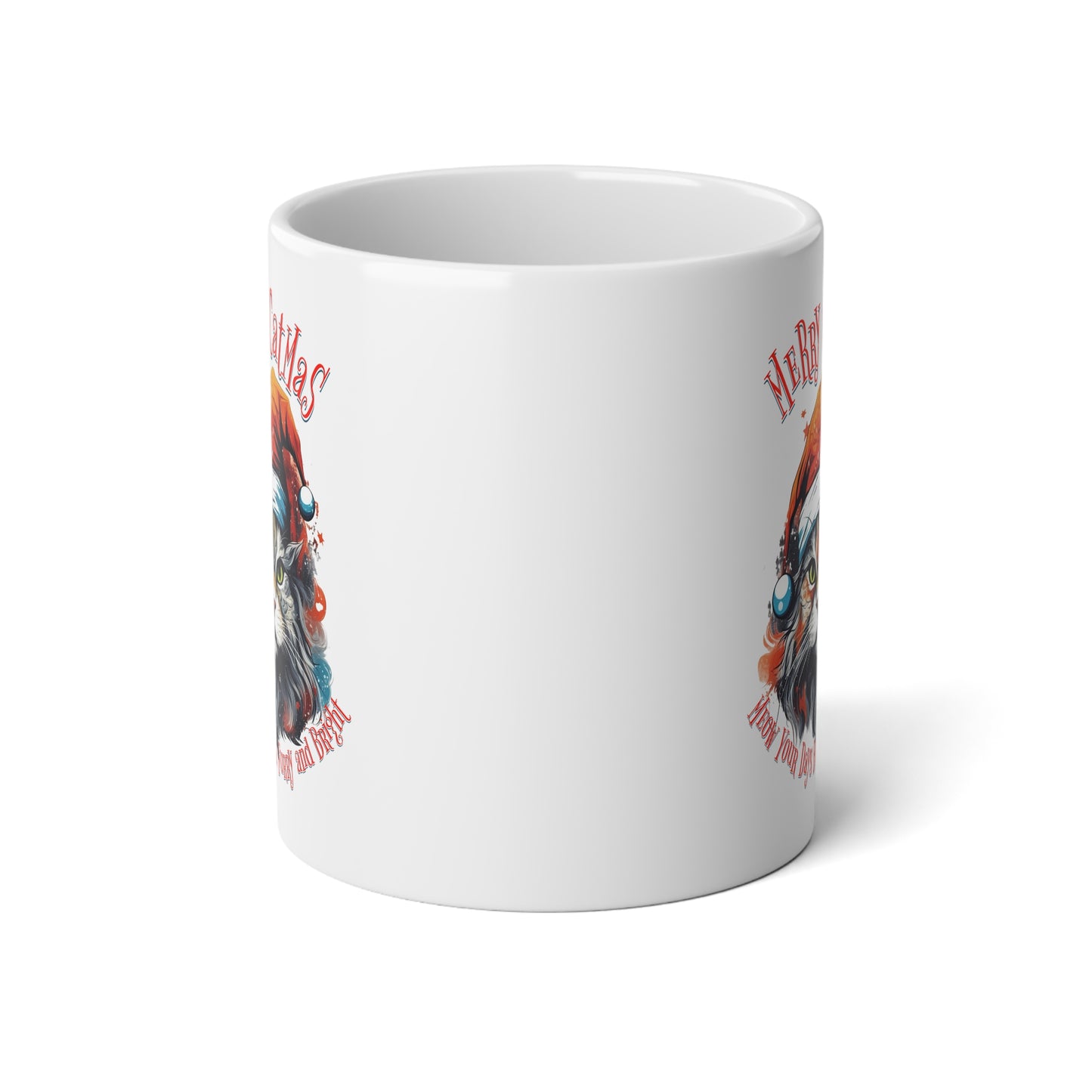 Merry Catmas Mug, Cat Lovers Christmas Cat Gift, Cat Gift Mug, Jumbo 20 oz Mug XL Size Mug