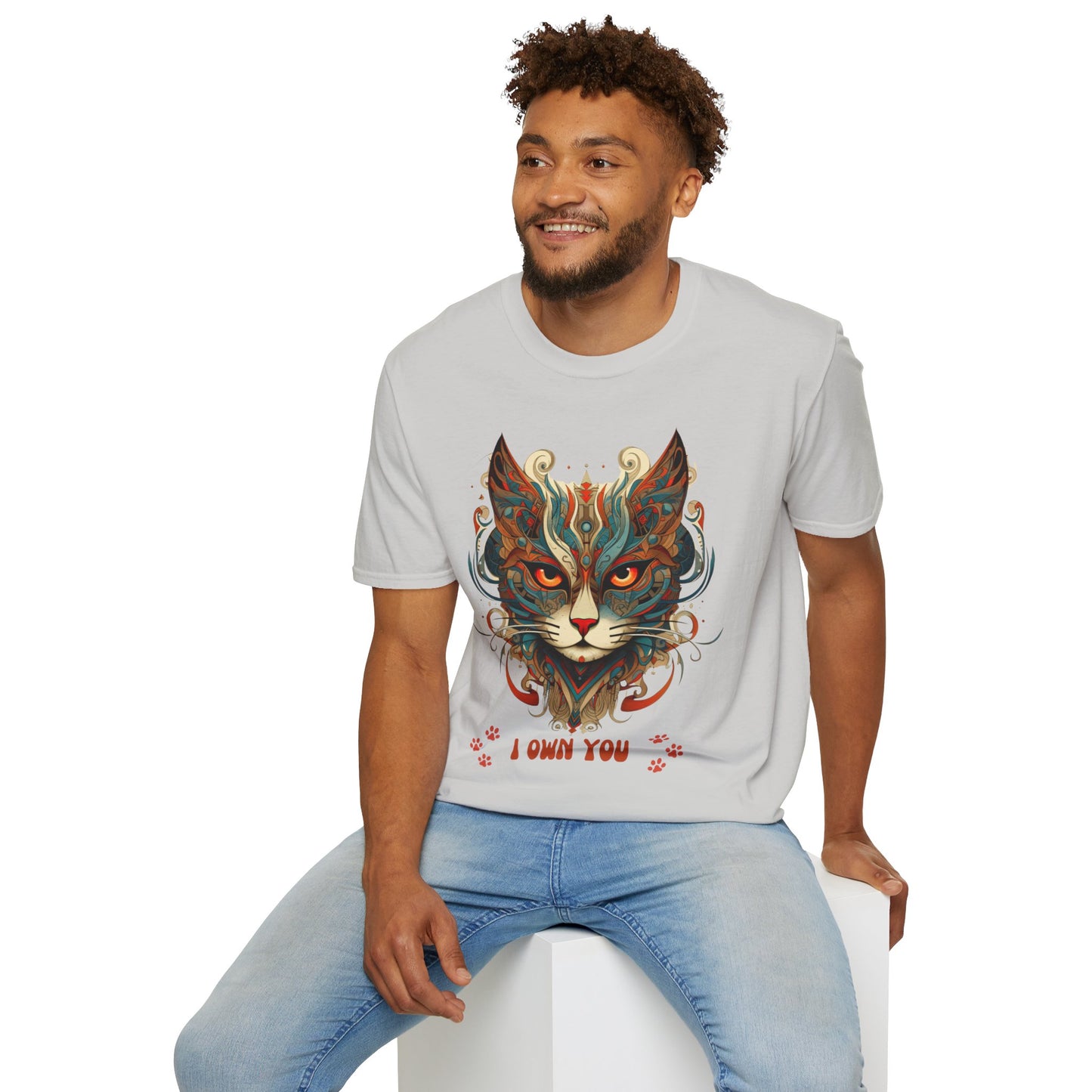 I Own You Cat Paws, Cat Lover's Gift Unisex Tee Shirt, T-Shirt Cat Lovers Gift Softstyle T-Shirt Tee Teeshirt Stylized Exotic Cat