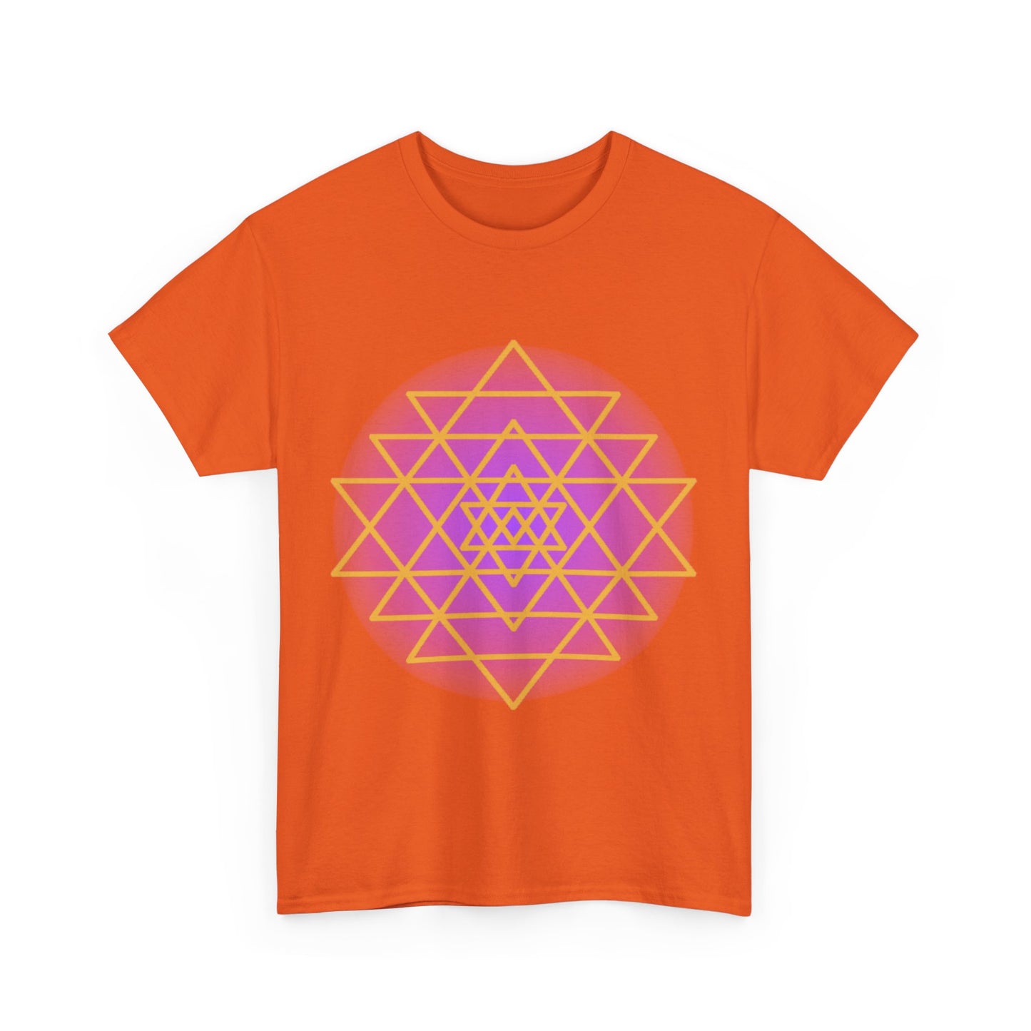 Sacred Geometry Sri Yantra, Purple Glow, Shree Yantra, Shri Chakra Nava Chakra Shirt - Graphic Tee - Yoga, Zen, Hindu Gifts Unisex Heavy Cotton Graphic Tee T-Shirt