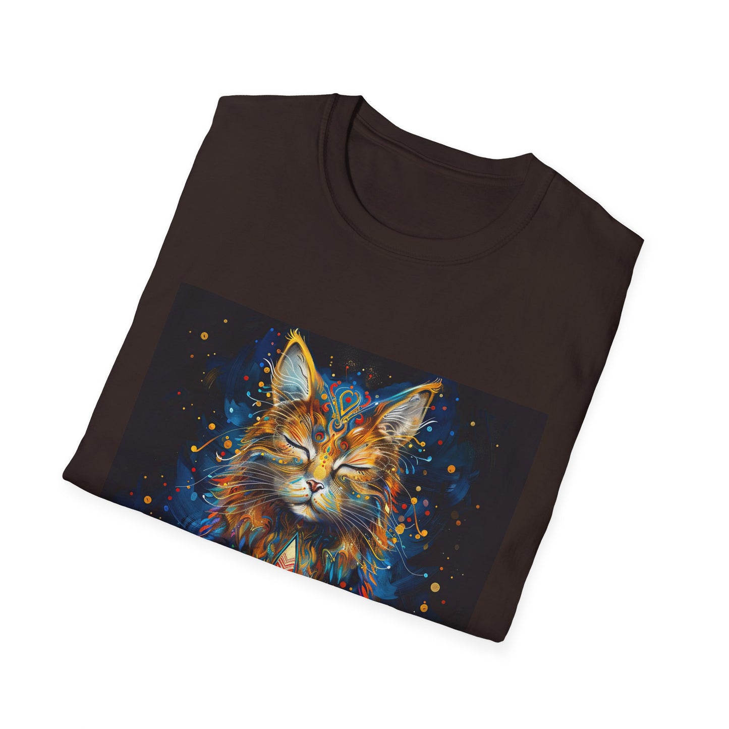 Zen Cat, Chill - Meditating Cat Shirt, Cat Lover's Graphic Tee Graphic Unisex T- Shirt, T-Shirt Cat Lovers Gift Softstyle T-Shirt Tee Teeshirt Stylized Cat