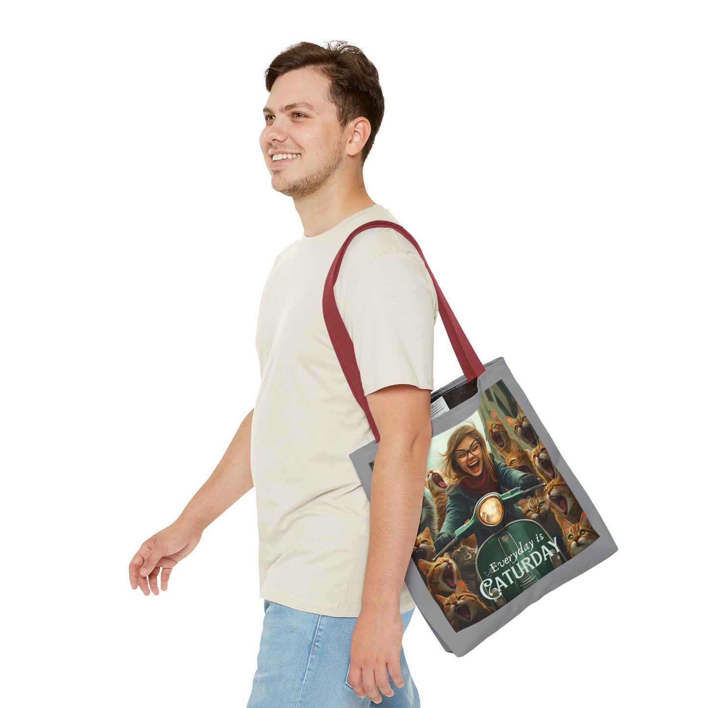 "Every Day is Caturday" Childless Cat Lady Tote Bag - Childless Cat Lady Tote Bag (AOP)