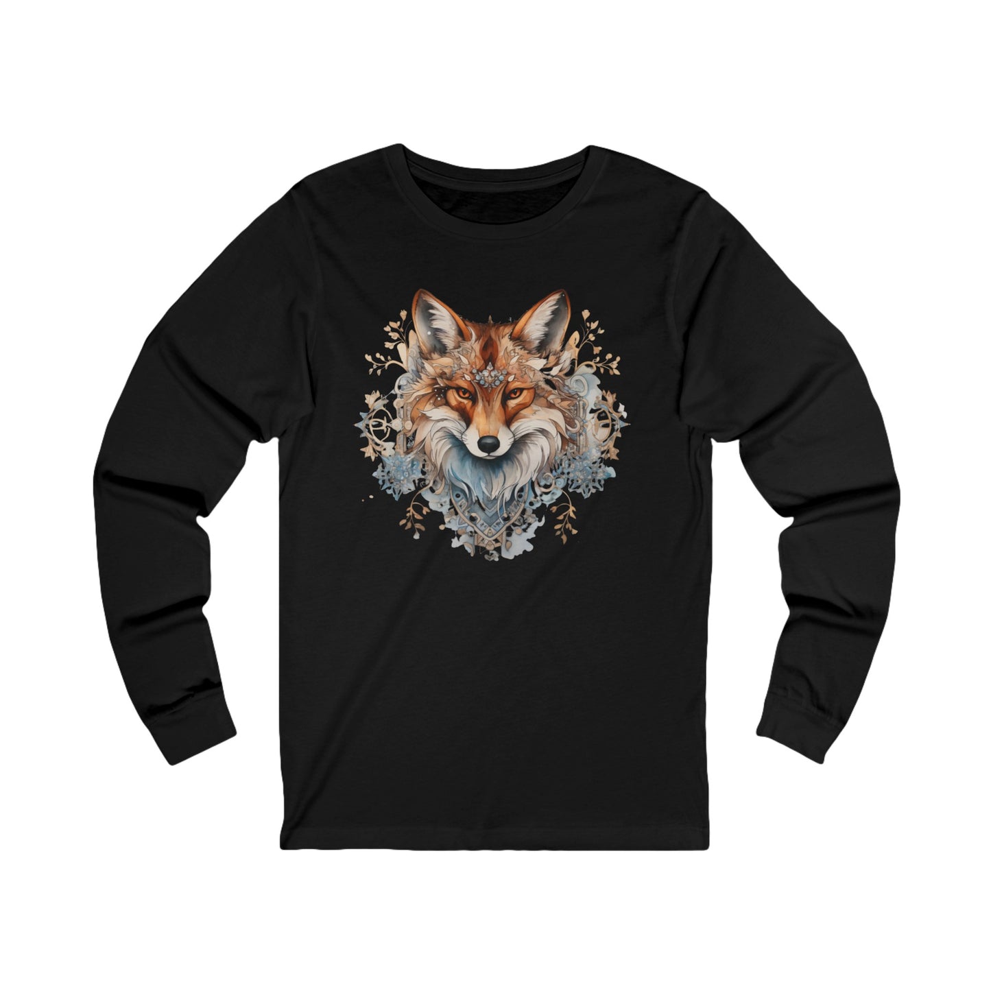 Red Fox Winter Fox, Long Sleeve Holiday Shirt Fox Christmas Gift Unisex Jersey Long Sleeve Tee Shirt, T-Shirt,