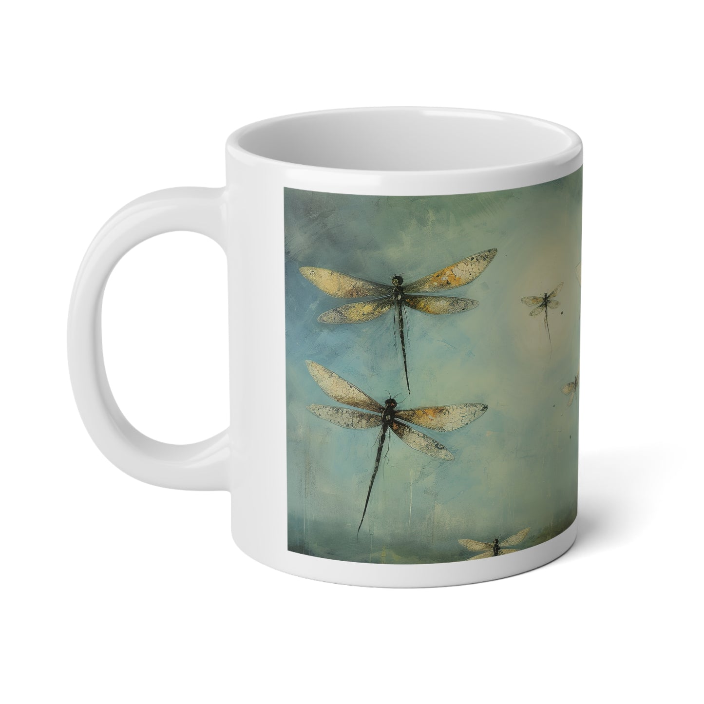 Dragonfly Scene, Dragonfly Lovers Gift, Dragon Fly, Large Size Jumbo Mug, 20oz