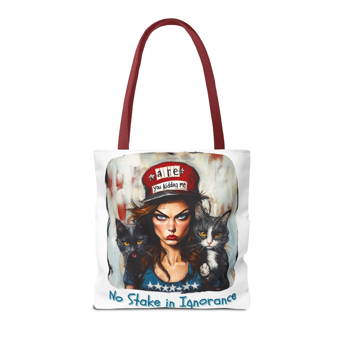 "No Stake In Ignorance" Childless Cat Lady - Childless Cat Lady Tote Bag (AOP)