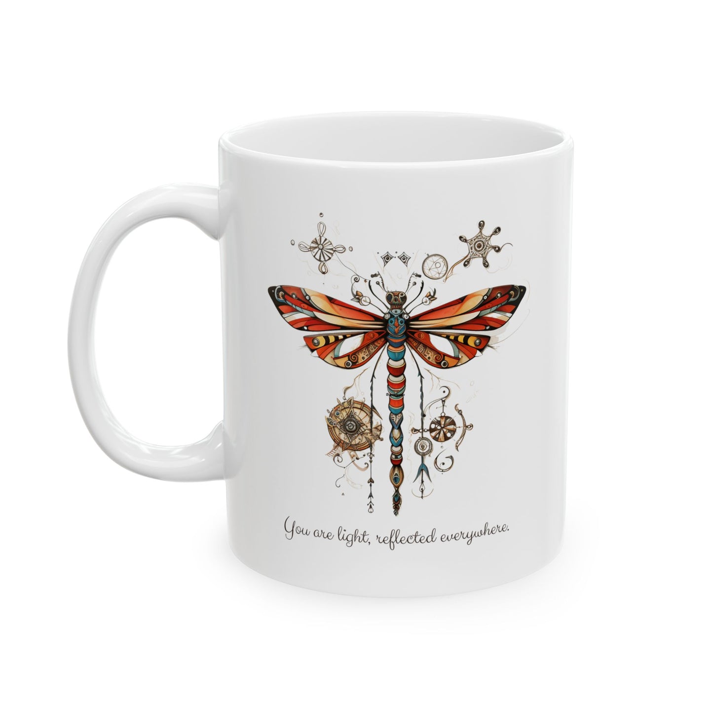 Dragonfly Lovers Gift, Dragonfly Mug, Dragon Fly Printed Ceramic Mug 11oz Colorful