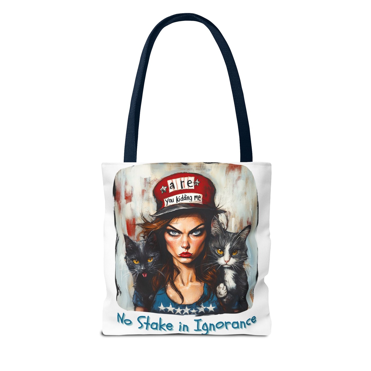 "No Stake In Ignorance" Childless Cat Lady - Childless Cat Lady Tote Bag (AOP)