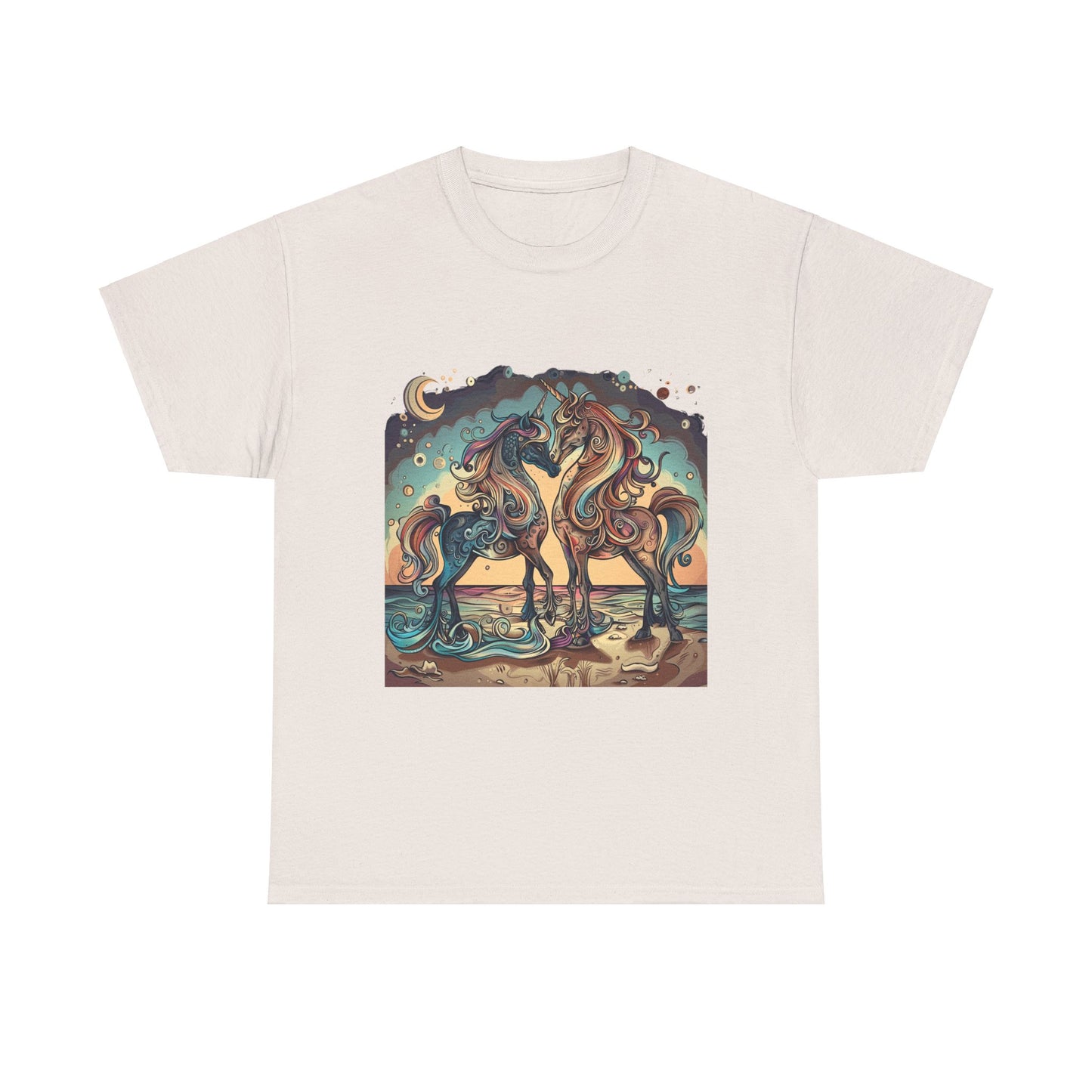 Unicorn Couple, Unicorn Lovers Graphic Tee Unisex Heavy Cotton Tee T-Shirt