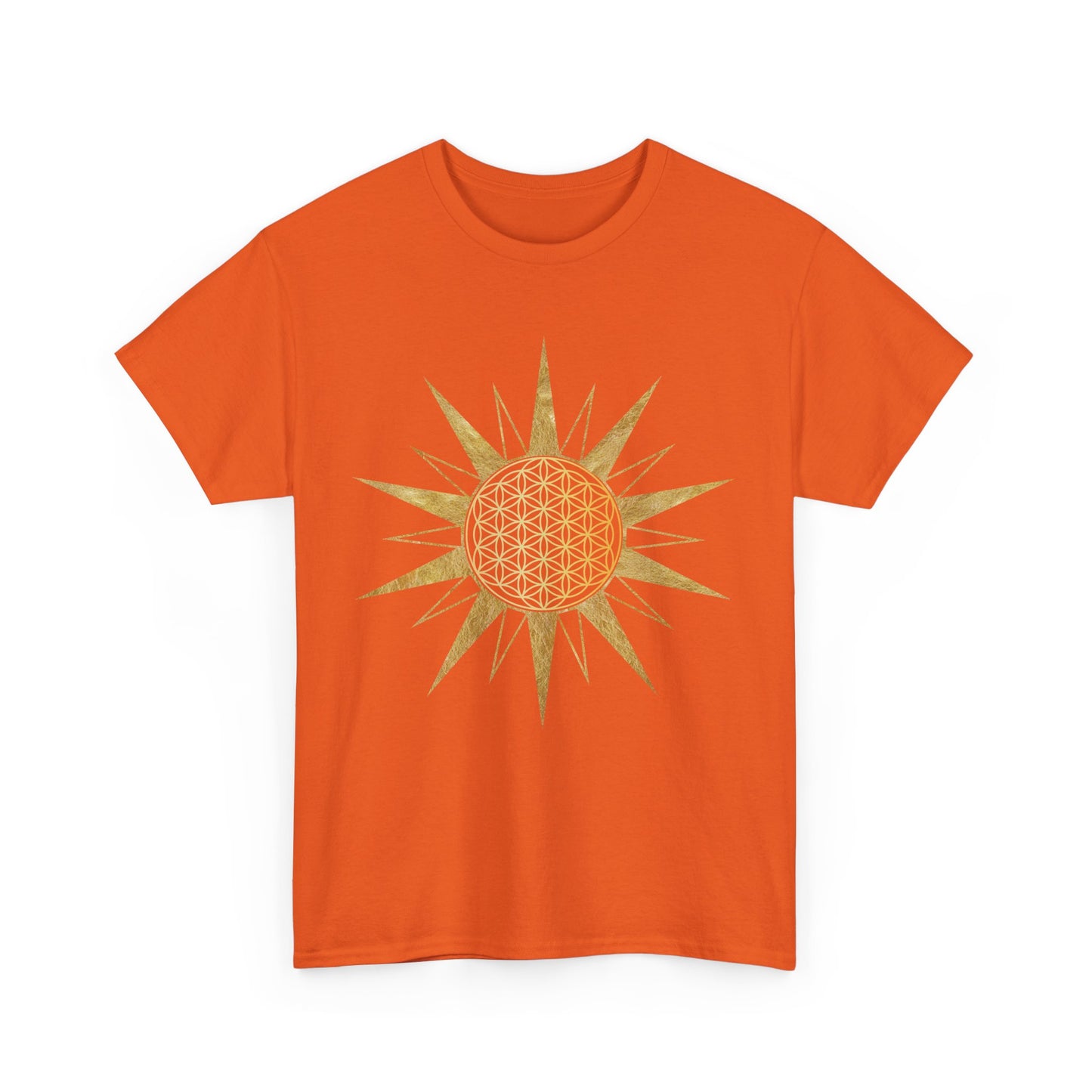 Flower of Life in Sacred Star, Sacred Geometry Tee Shirt - Graphic Tee - Yoga, Zen, Meditation Gifts Unisex Heavy Cotton Graphic Tee T-Shirt