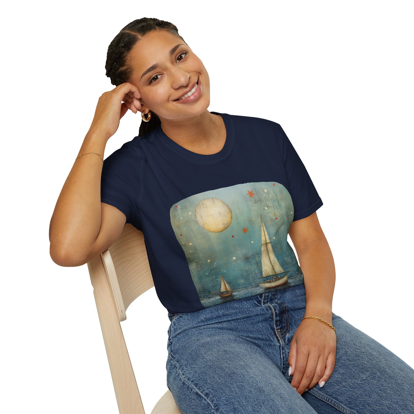 Nautical, Sailing Lover's Peaceful Seas Unisex Tee Shirt, T-Shirt Sailing Gift Softstyle T-Shirt Tee Teeshirt Nautical Florida Gift